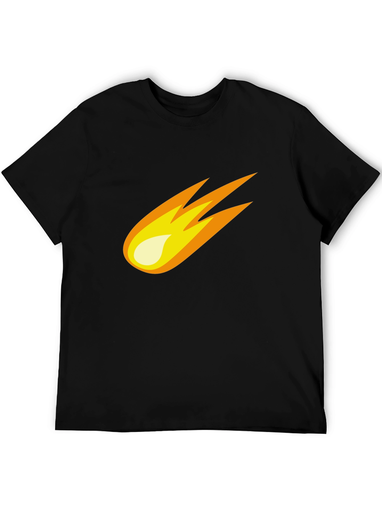 Black Meteor Graphic Tee - Black Cotton Blend T-Shirt view 5