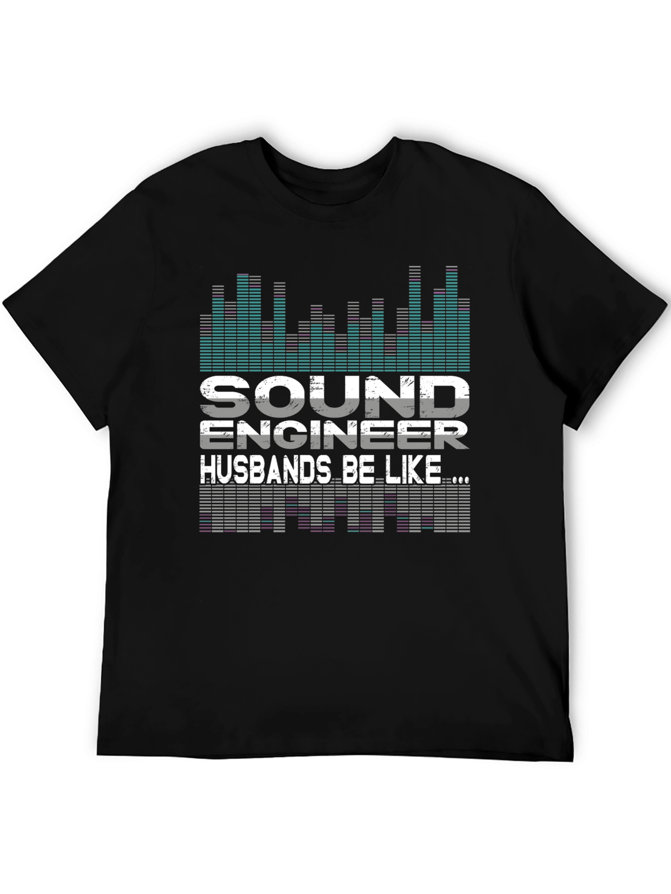 Black Sound Engineer Husband Graphic T-Shirt view 5