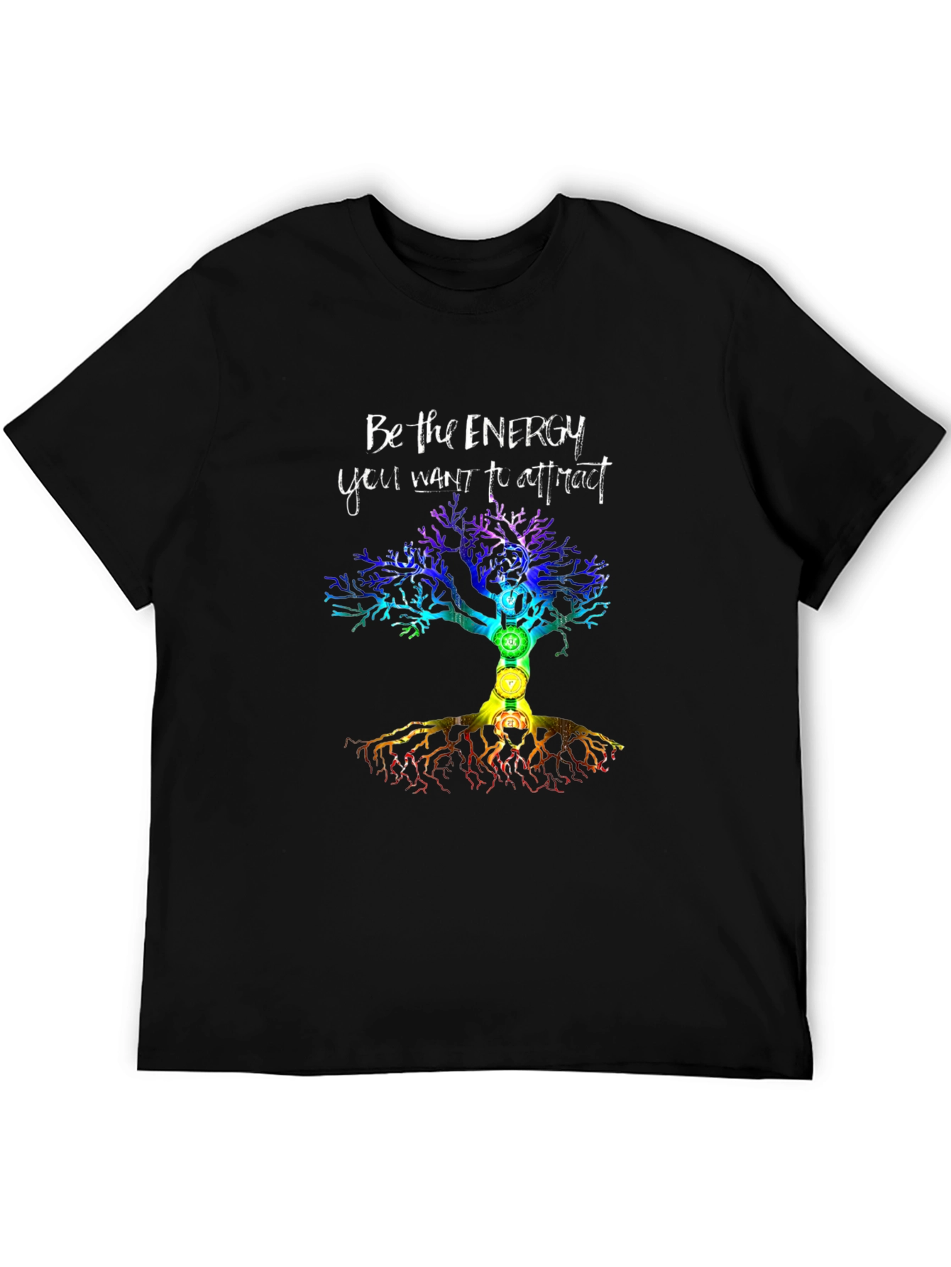 Black Energy Tree Chakra Graphic T-Shirt view 5