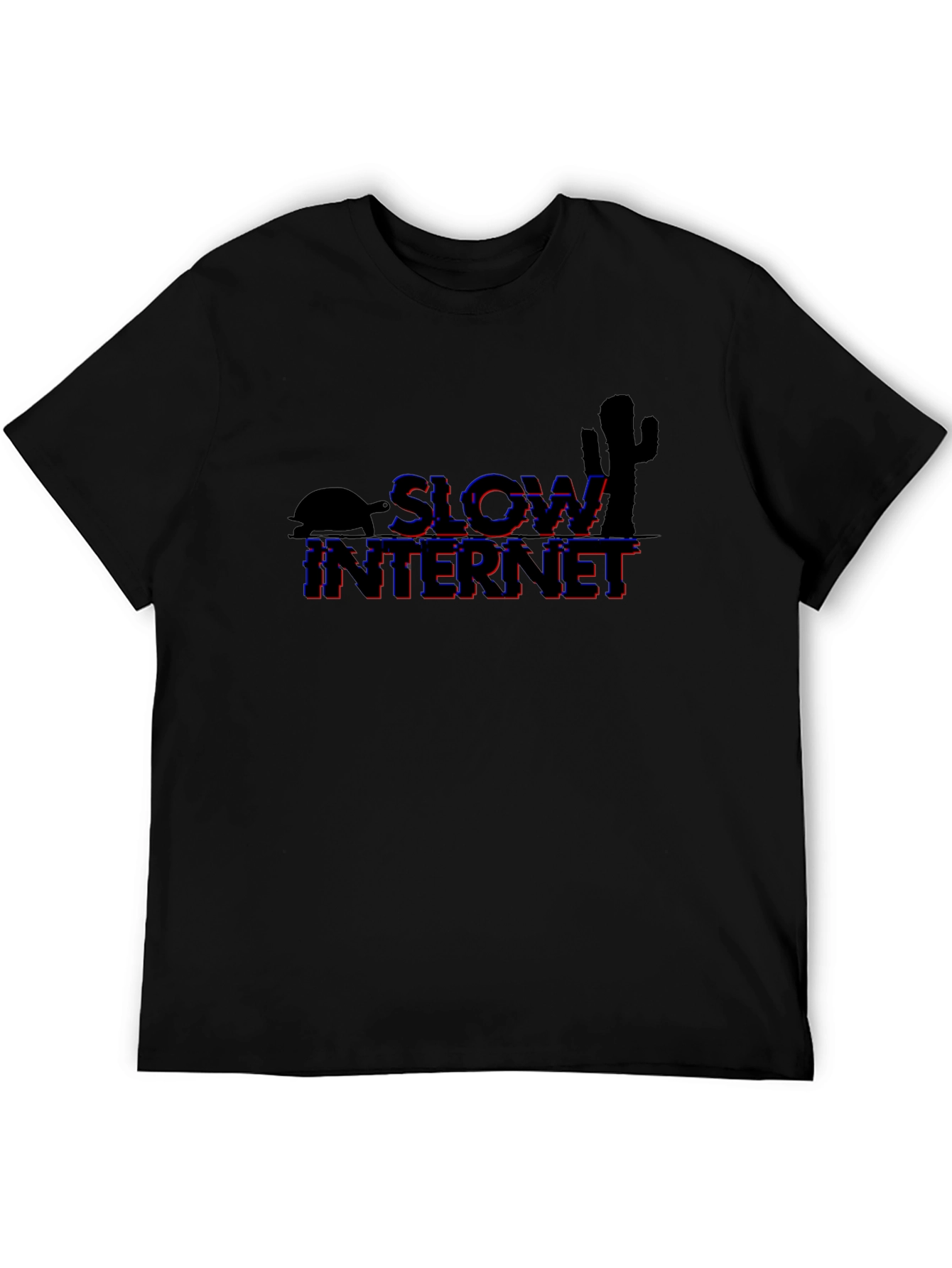 Black Slow Internet Graphic T-Shirt - Black view 5
