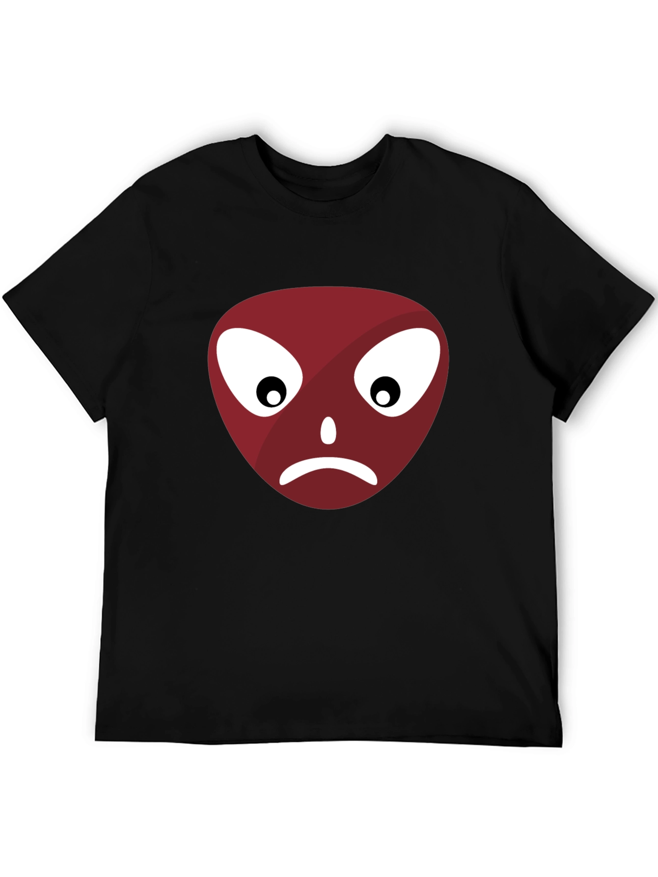 Black Sad Face Graphic T-Shirt - Casual Wear view 5
