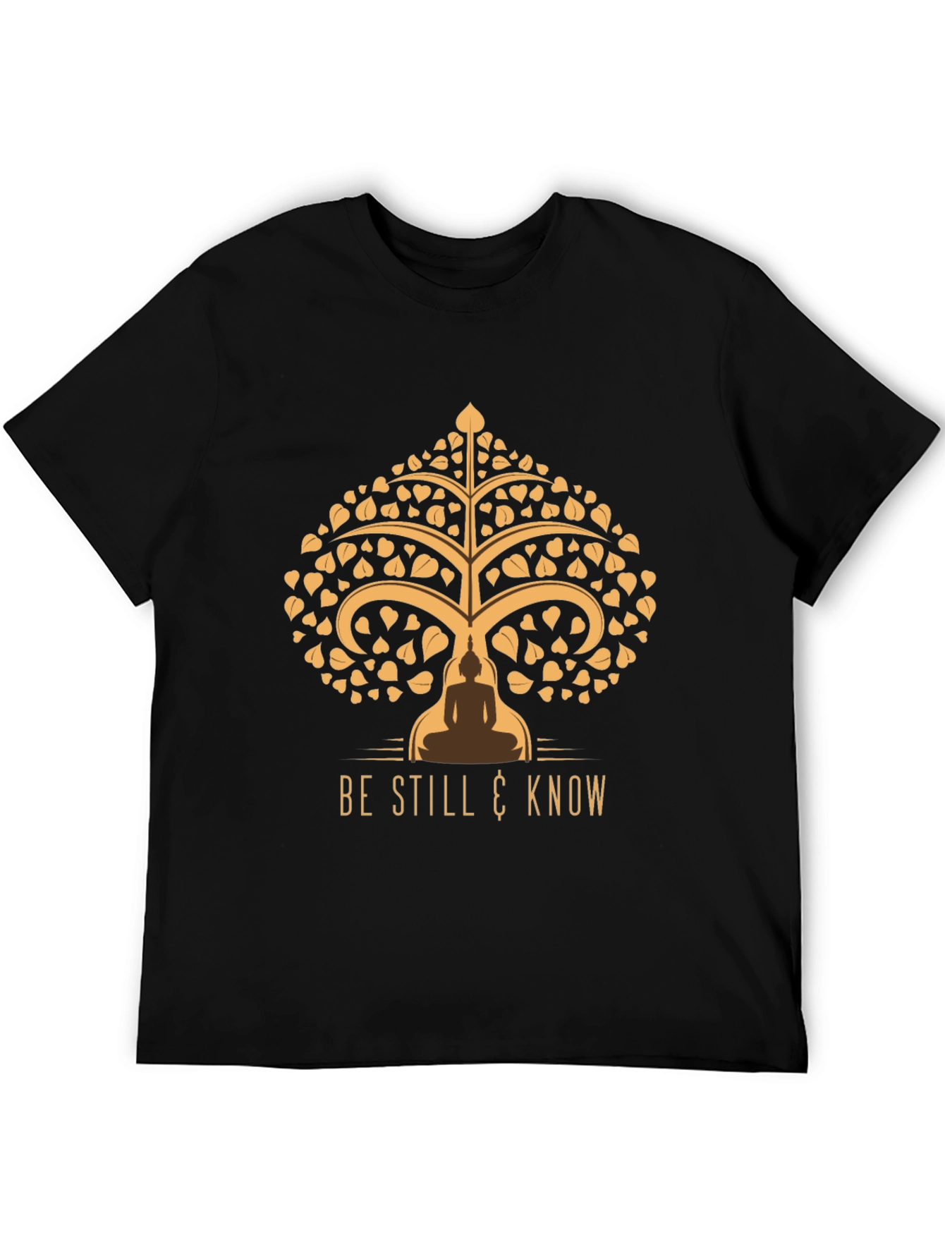 Black Be Still & Know Tee - Spiritual Tree of Life Design view 5