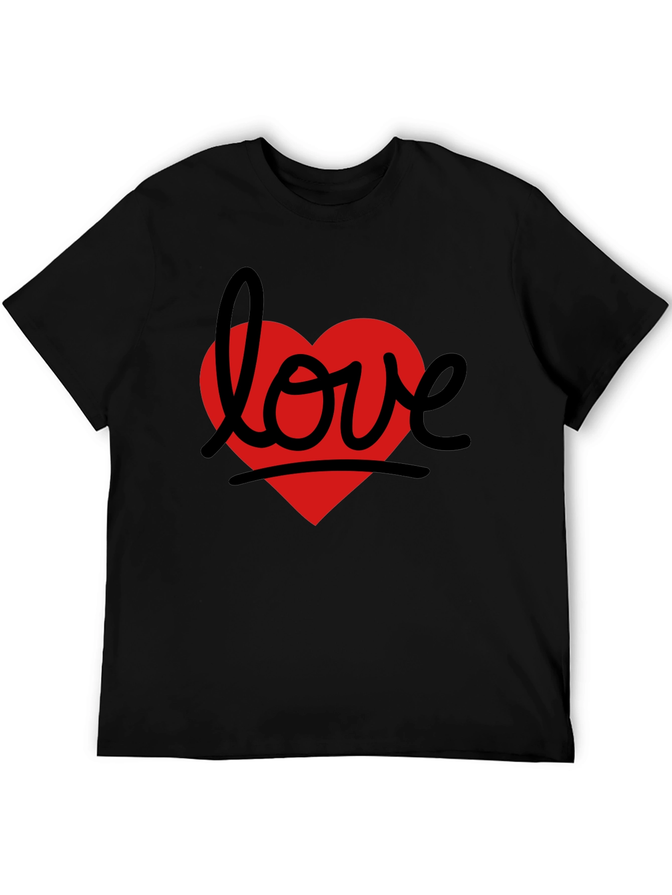 Black Love Heart Graphic Tee - Black view 5