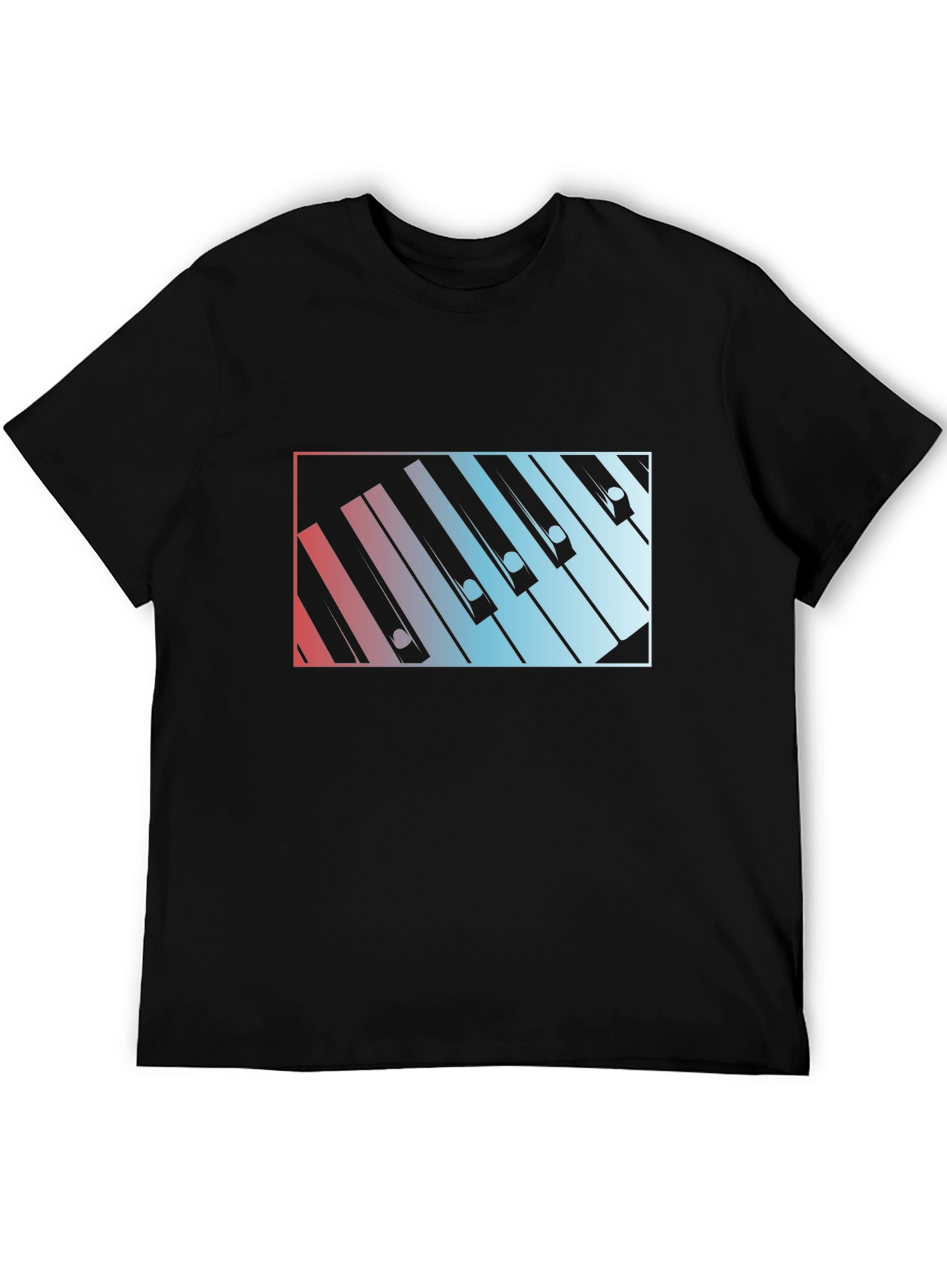 Black Piano Keys Graphic Tee - Music Lover Shirt view 5