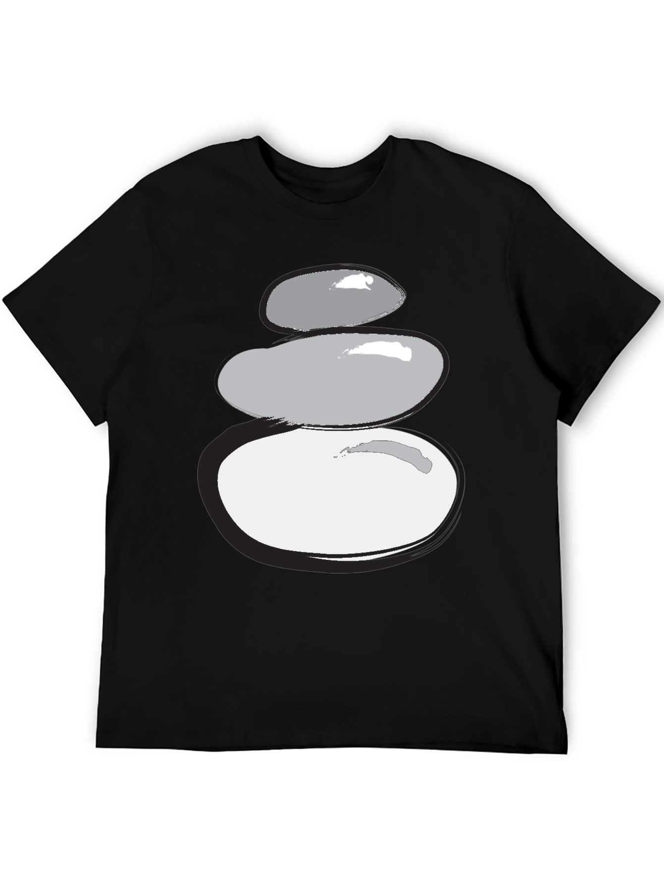 Black Stacked Stones Graphic Tee - Zen Style view 5