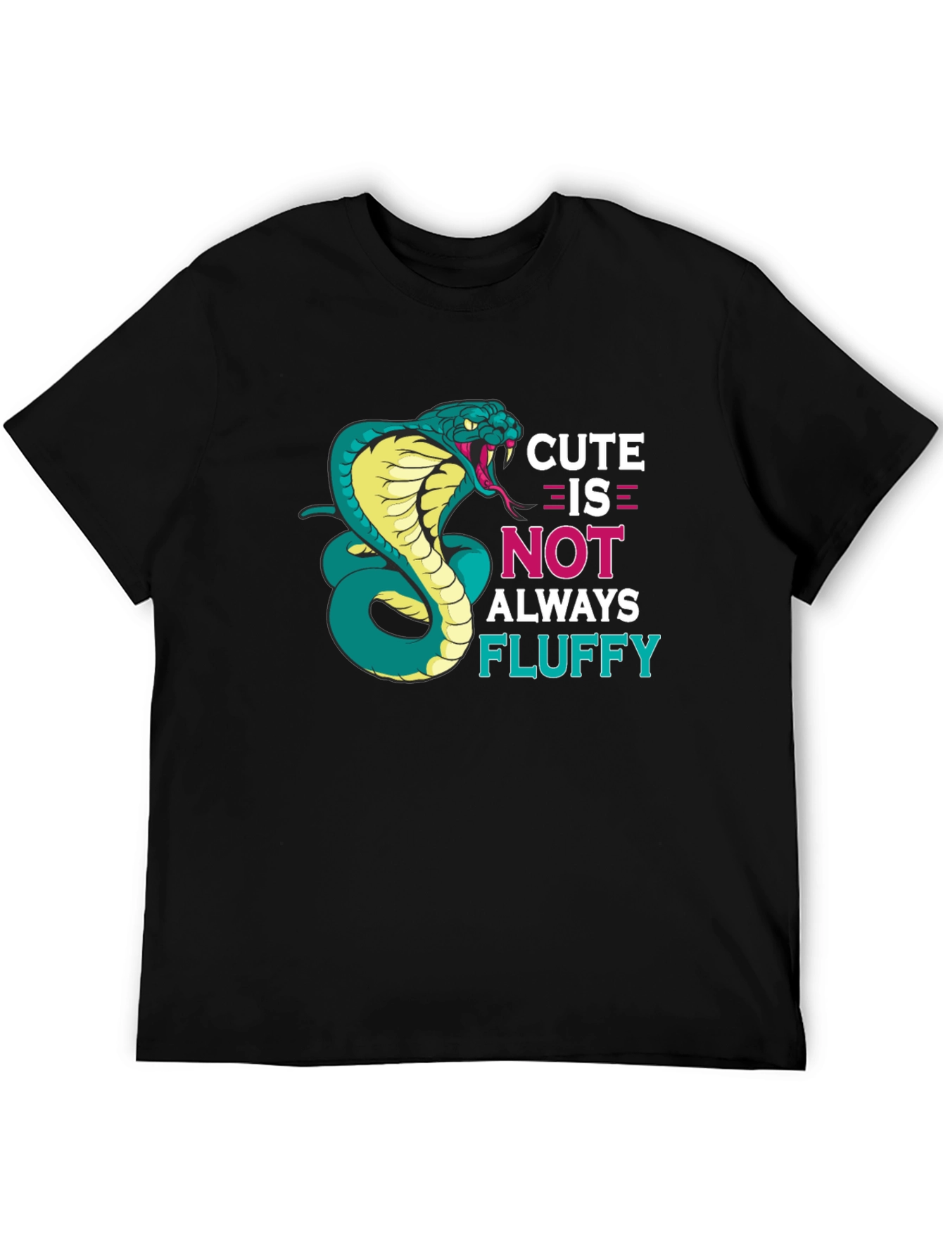 Black Cute Cobra Snake T-Shirt - Funny Graphic Tee view 5