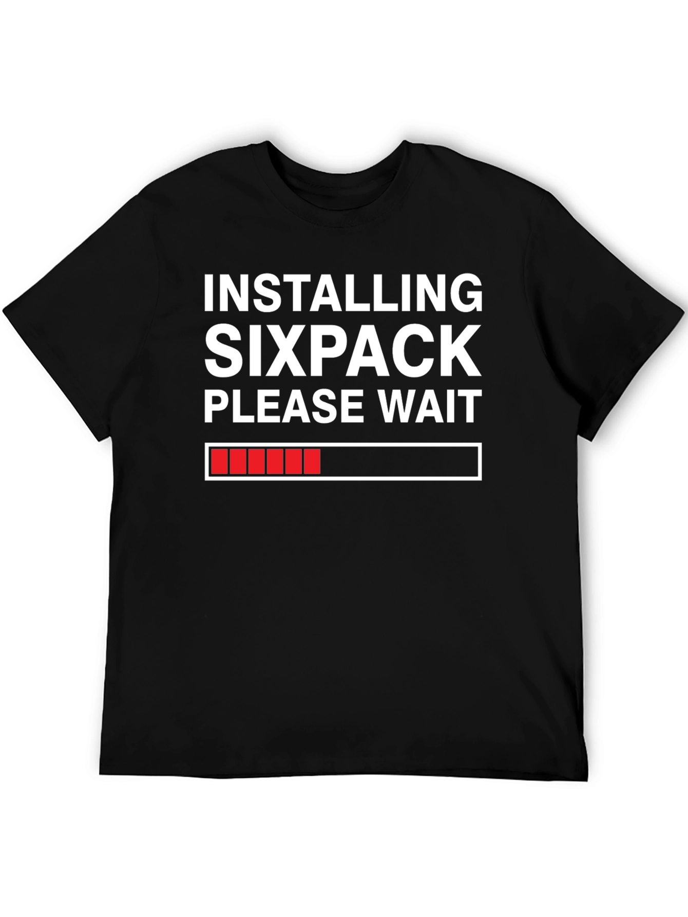 Black Installing Sixpack T-Shirt - Funny Gym Workout Tee view 5