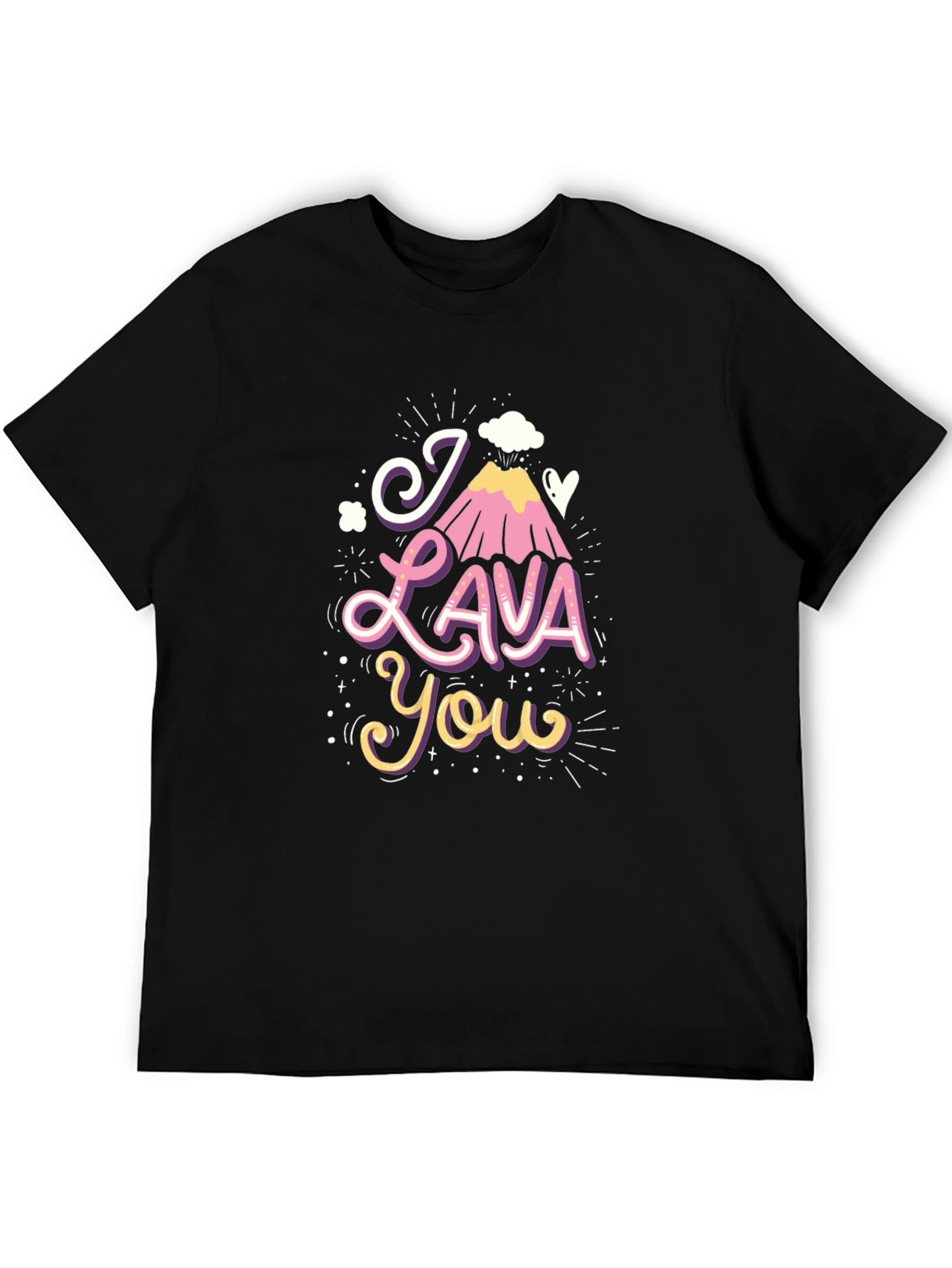 Black I Lava You Graphic Tee - Funny Valentine's Day Shirt view 5