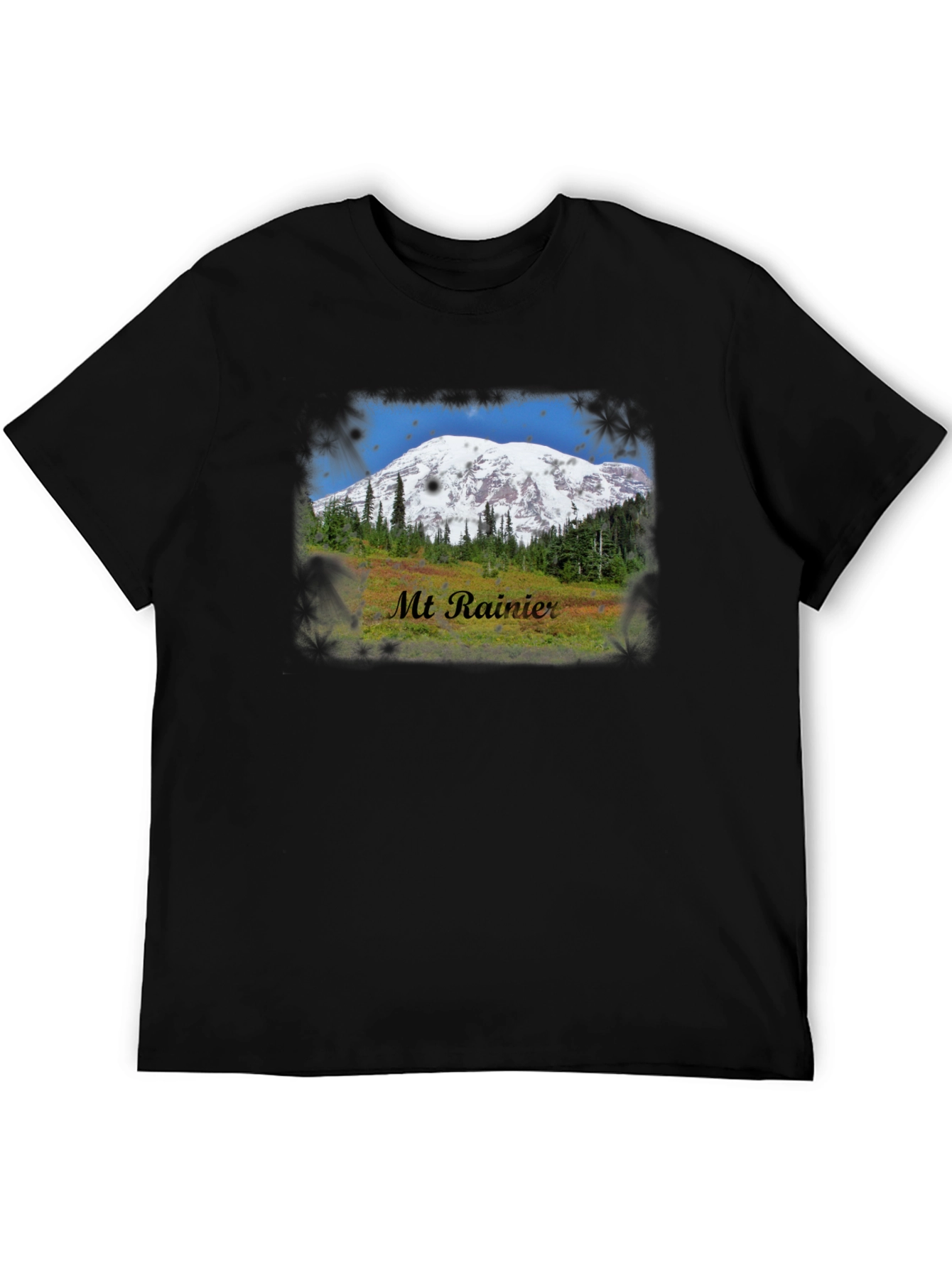 Black Mt. Rainier Graphic T-Shirt - Nature Inspired Tee view 5