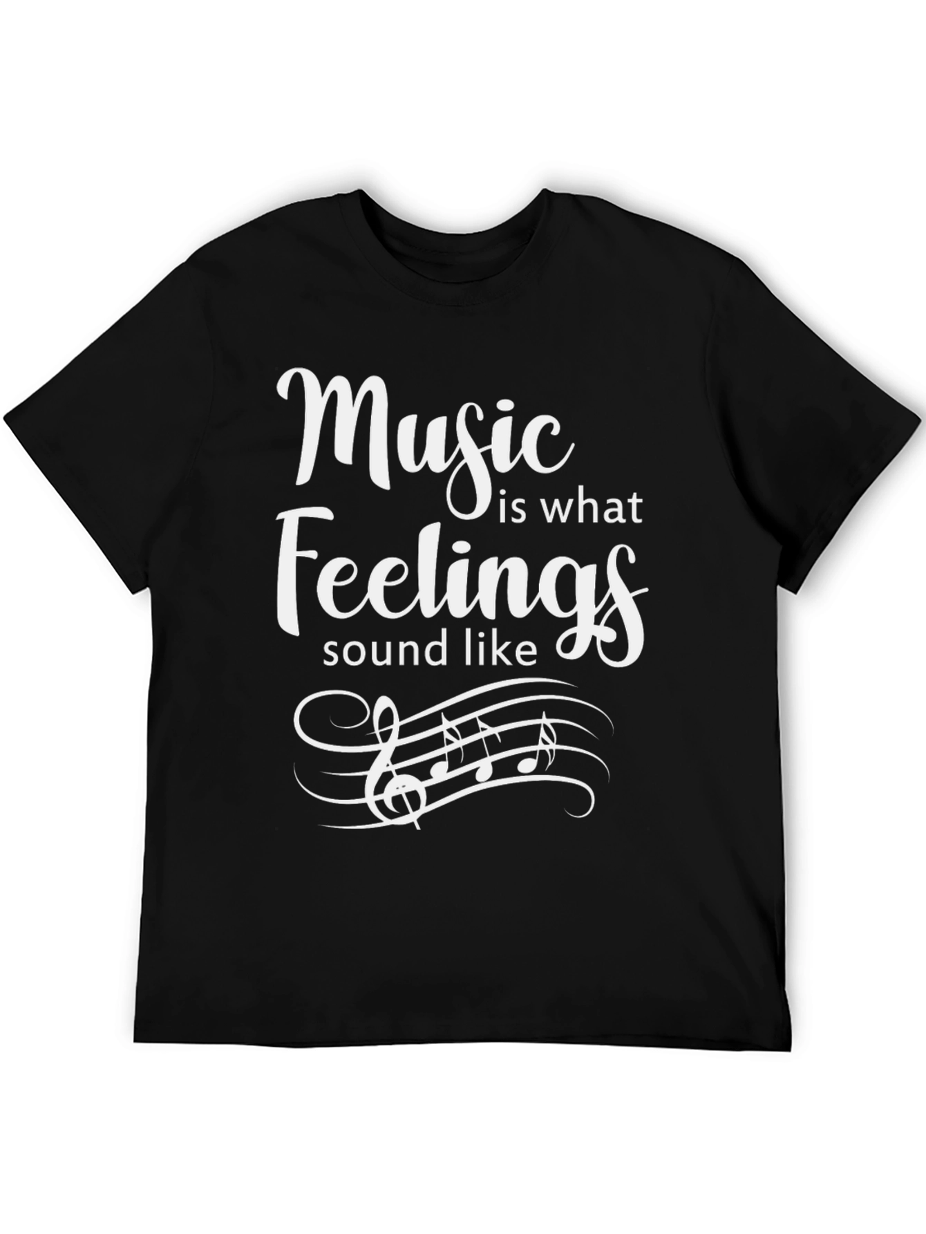 Black Music is What Feelings Sound Like Black T-Shirt view 5