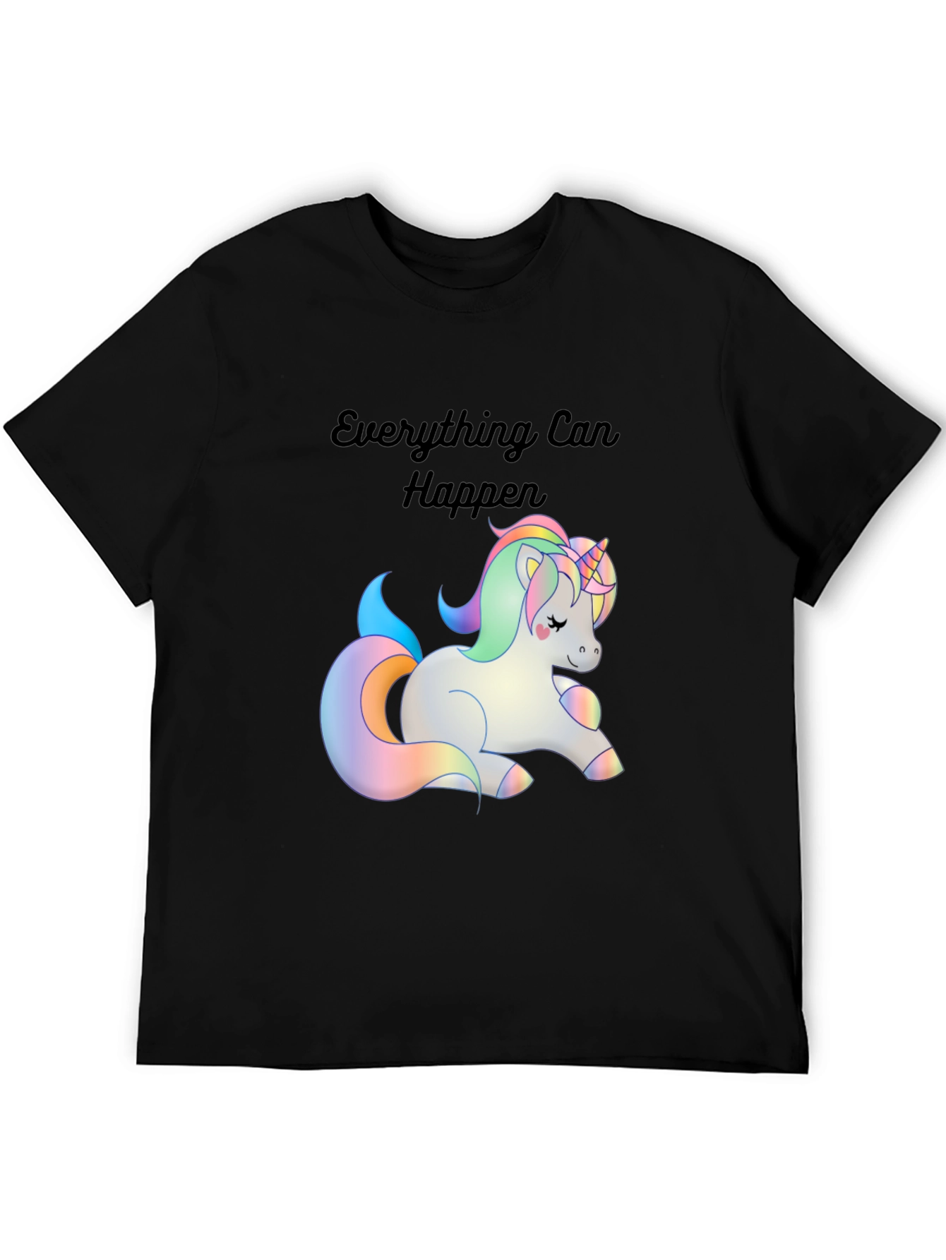 Black Unicorn Magic T-Shirt - Everything Can Happen view 5