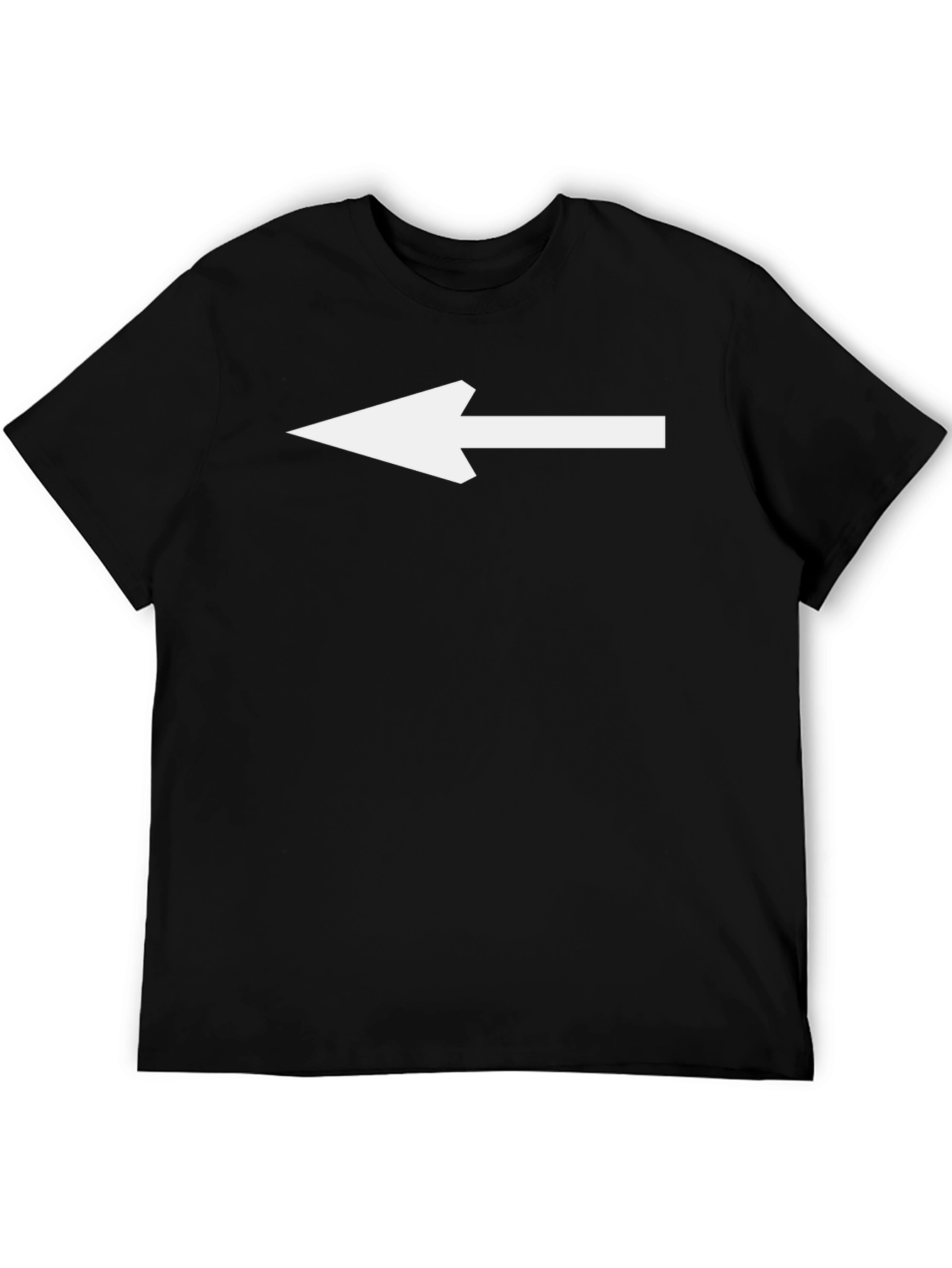 Black Left Arrow Graphic Tee - Black Cotton Casual Shirt view 5