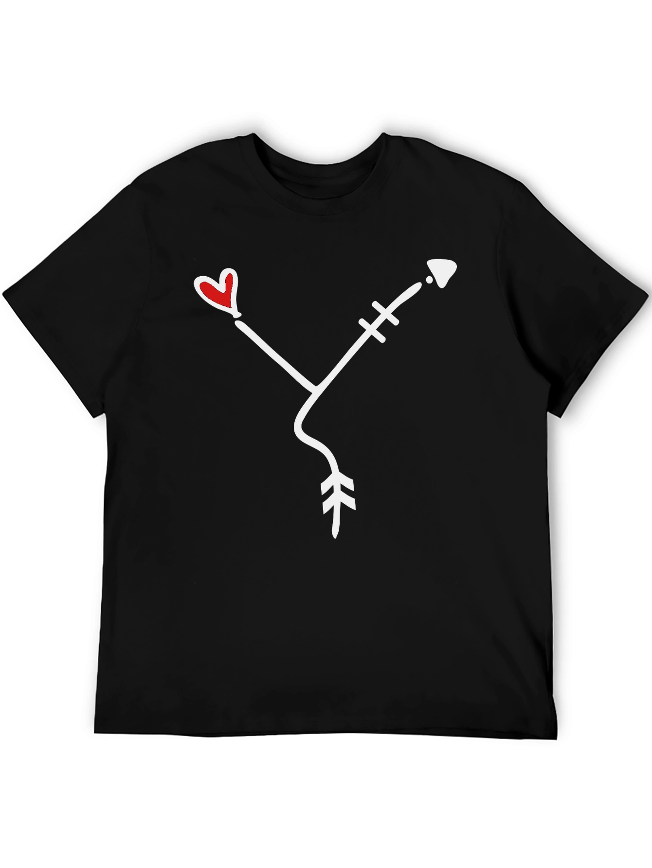 Black Heart Arrow Graphic Tee - Black Casual Shirt view 5
