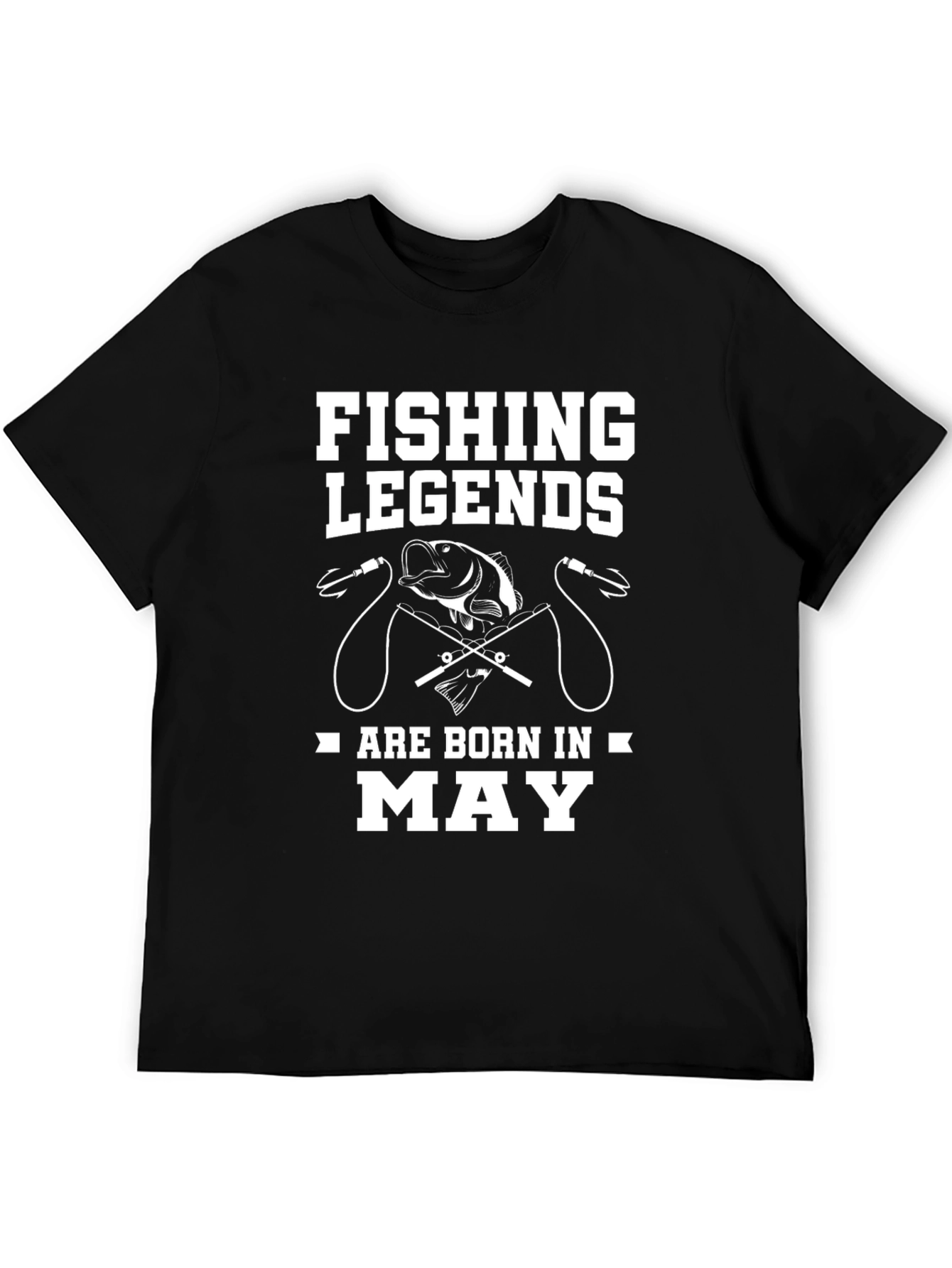 Black Fishing Legends Born in May T-Shirt view 5