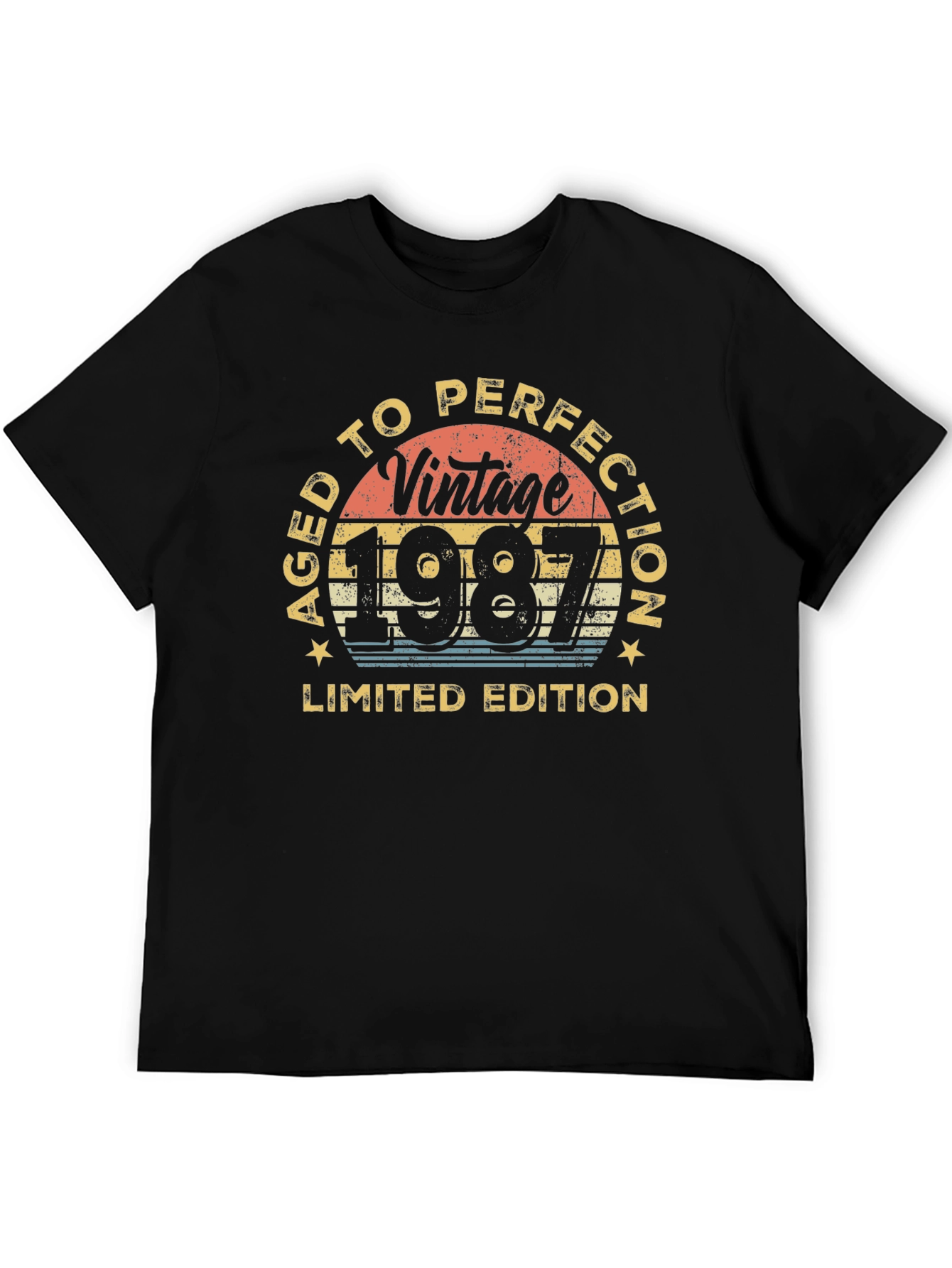 Black Vintage 1987 Aged to Perfection Limited Edition Black T-Shirt view 5