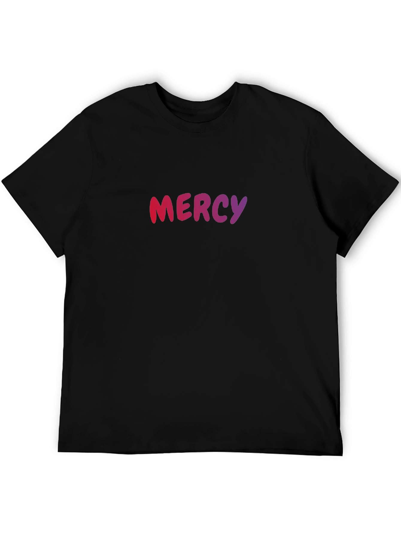 Black Mercy Gradient Text T-Shirt - Modern Casual Tee view 5