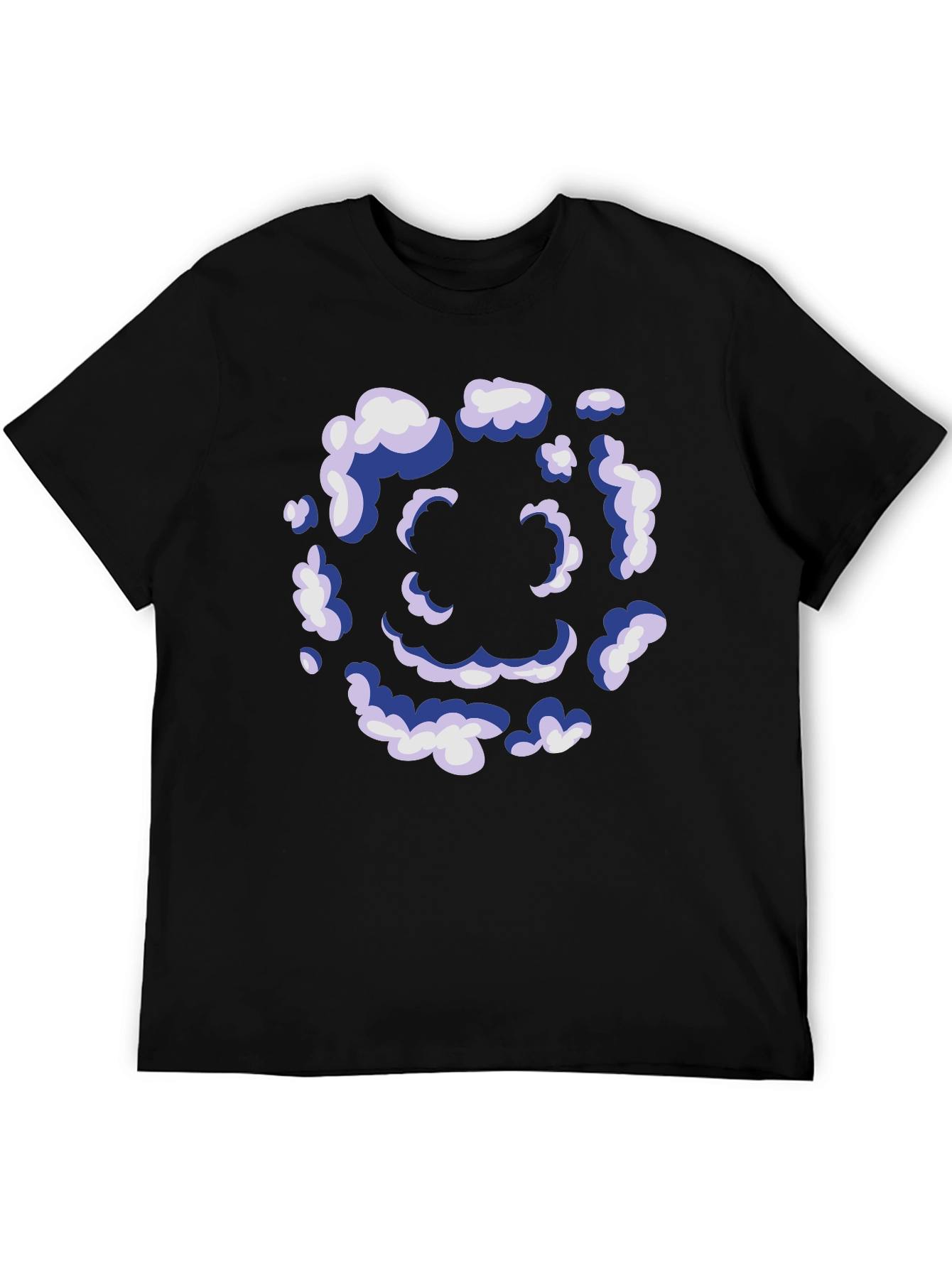 Black Smiley Cloud T-Shirt - Unique Graphic Tee view 5