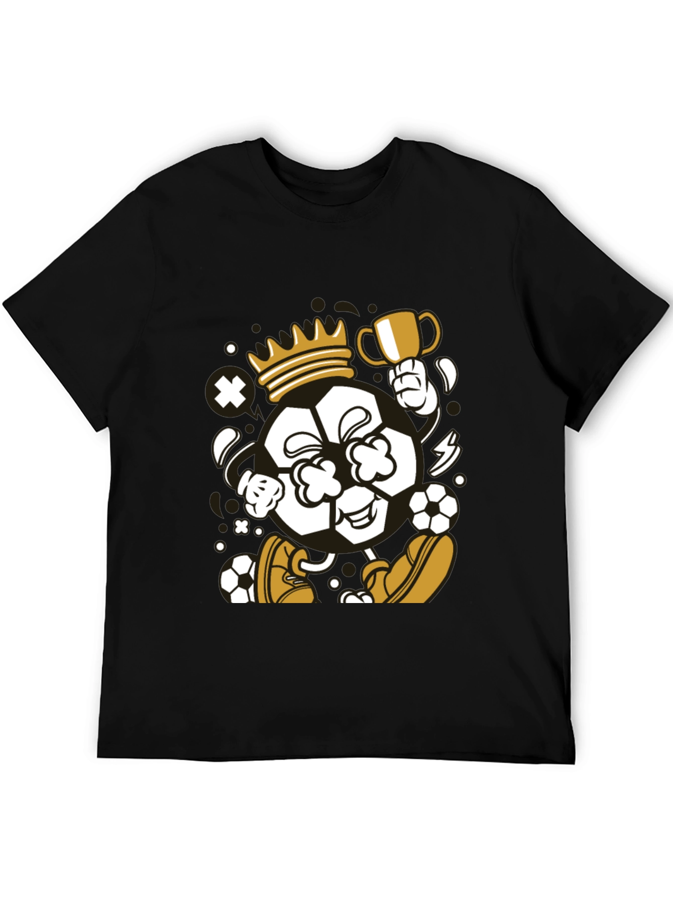 Black King Soccer Ball Black T-Shirt view 5