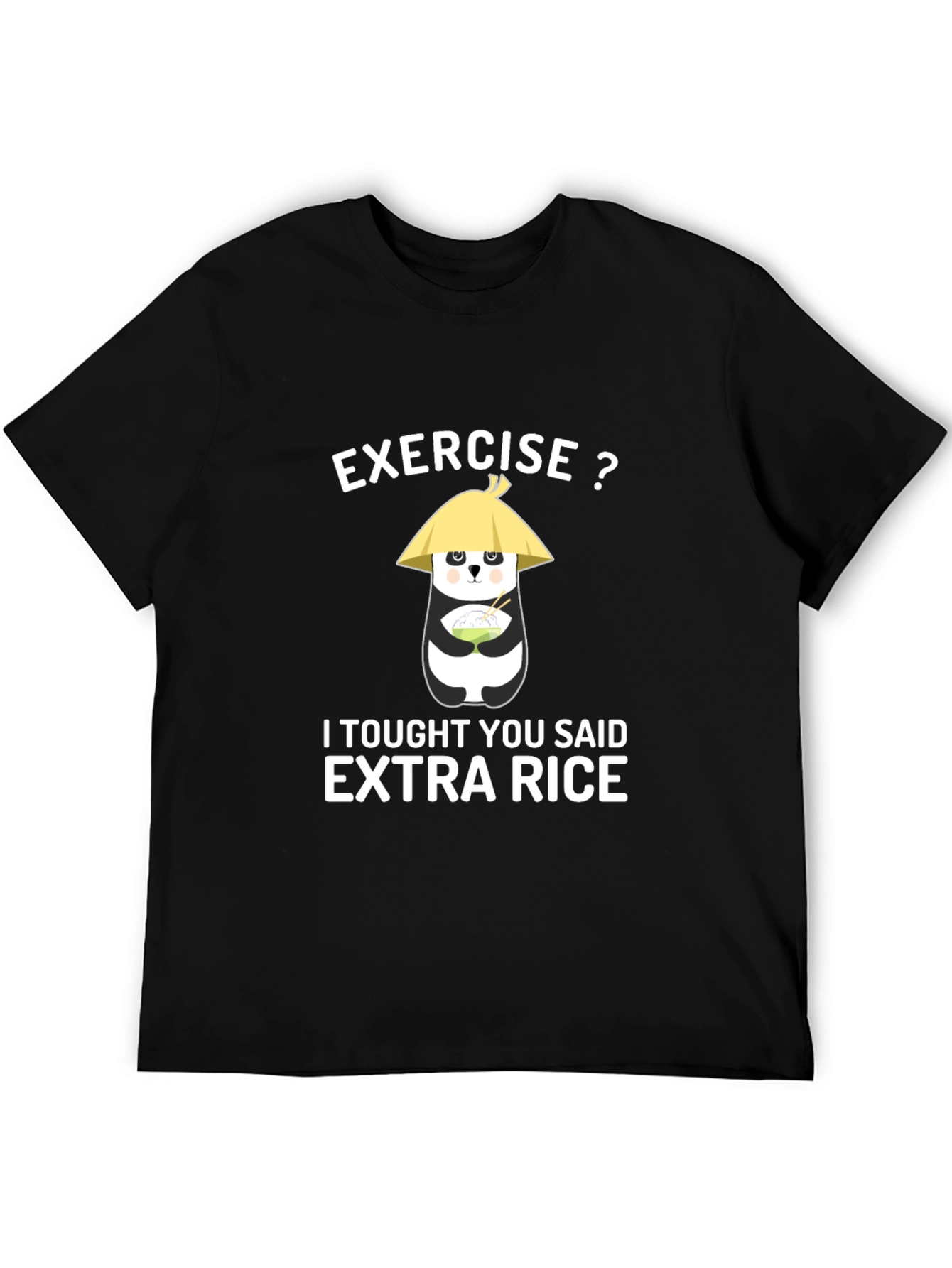 Black Exercise? Extra Rice Panda T-Shirt view 5