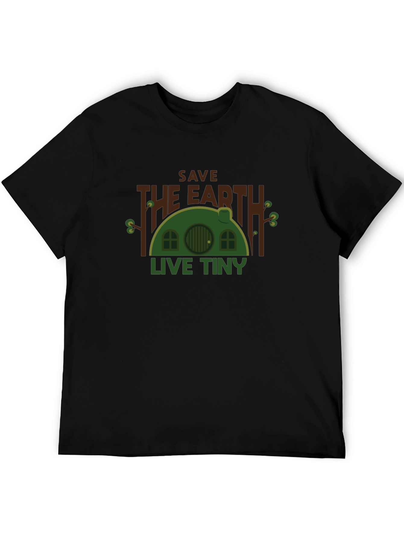 Black Save the Earth, Live Tiny Black T-Shirt view 5