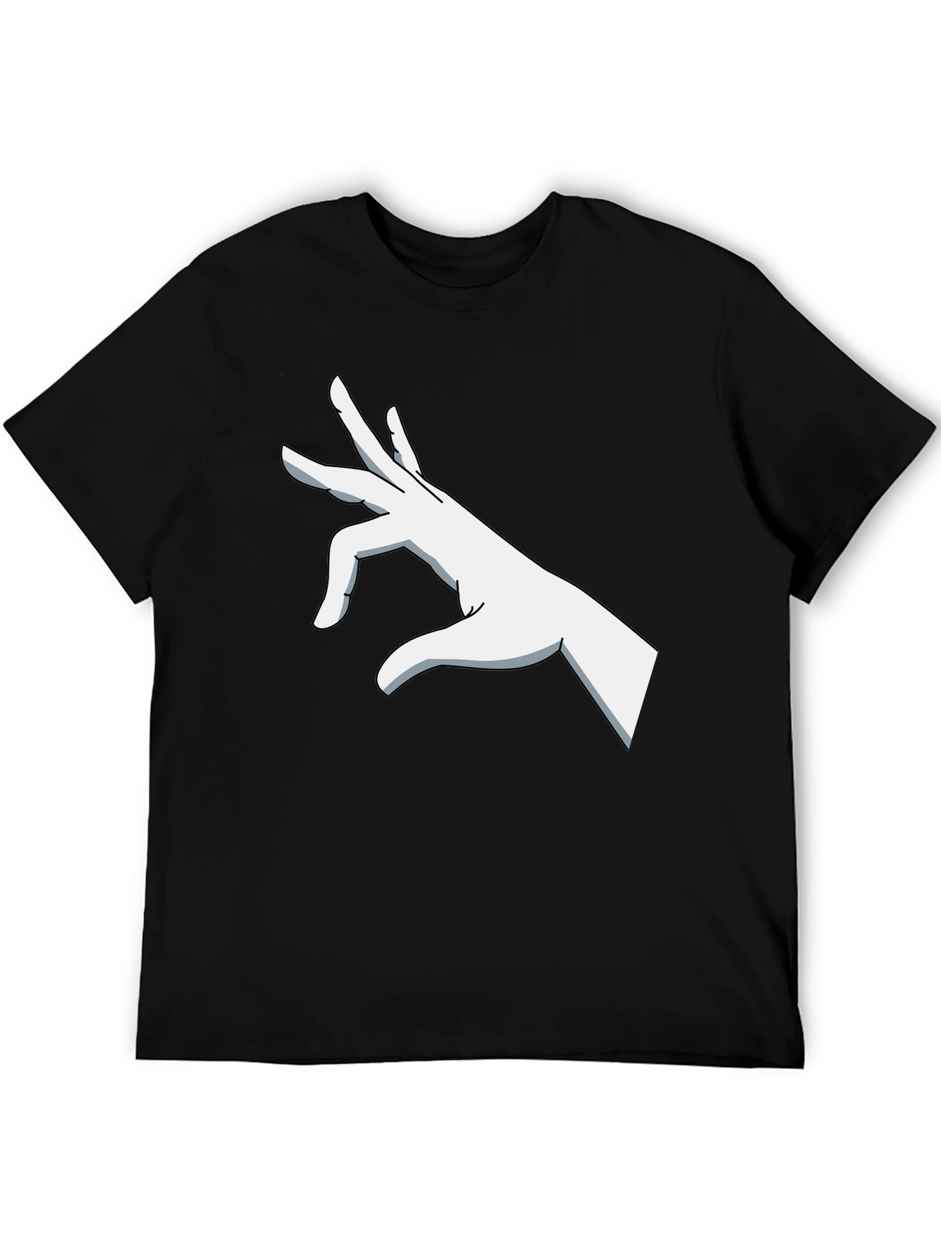 Black Graphic Hand Gesture Black T-Shirt view 5