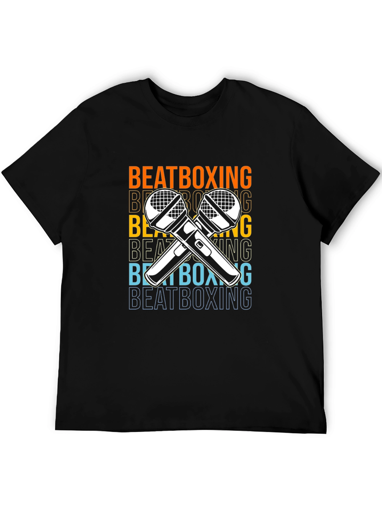 Black Beatboxing Microphone Graphic Tee view 5
