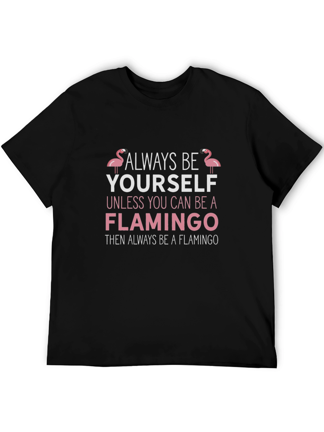 Black Always Be Yourself Flamingo T-Shirt view 5