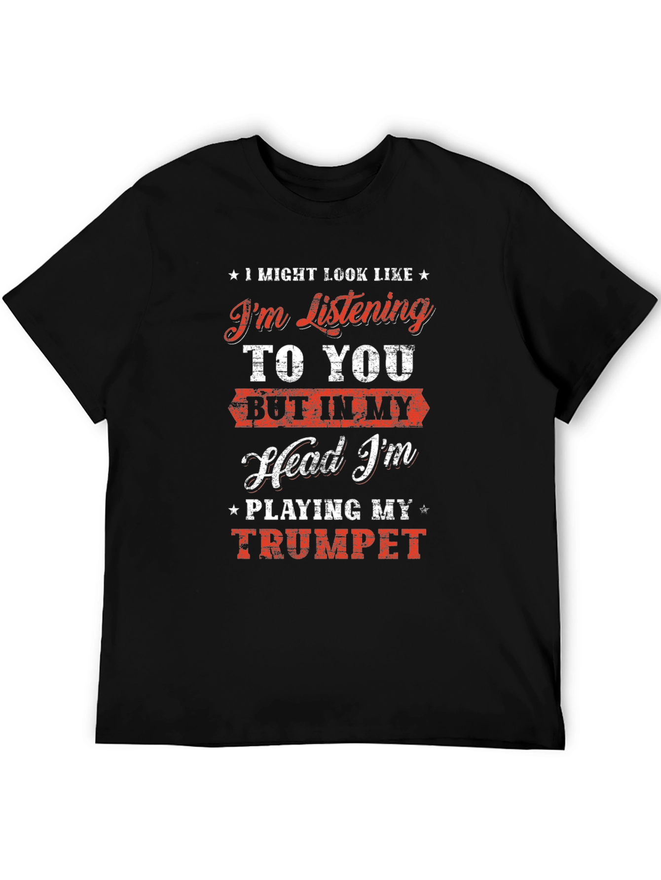 Black Trumpet Player T-Shirt - Funny Music Tee view 5