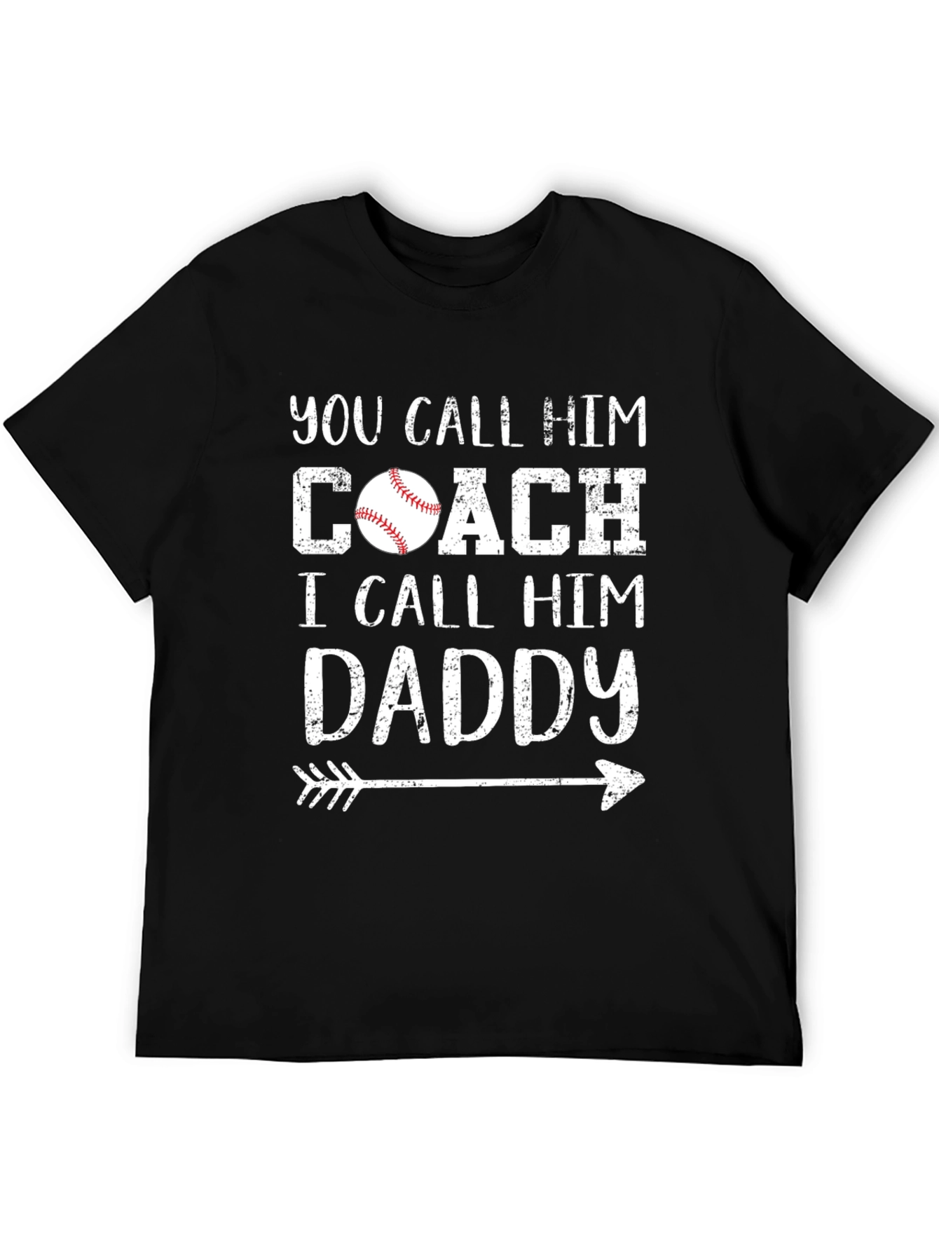 Black Baseball Coach Daddy T-Shirt view 5