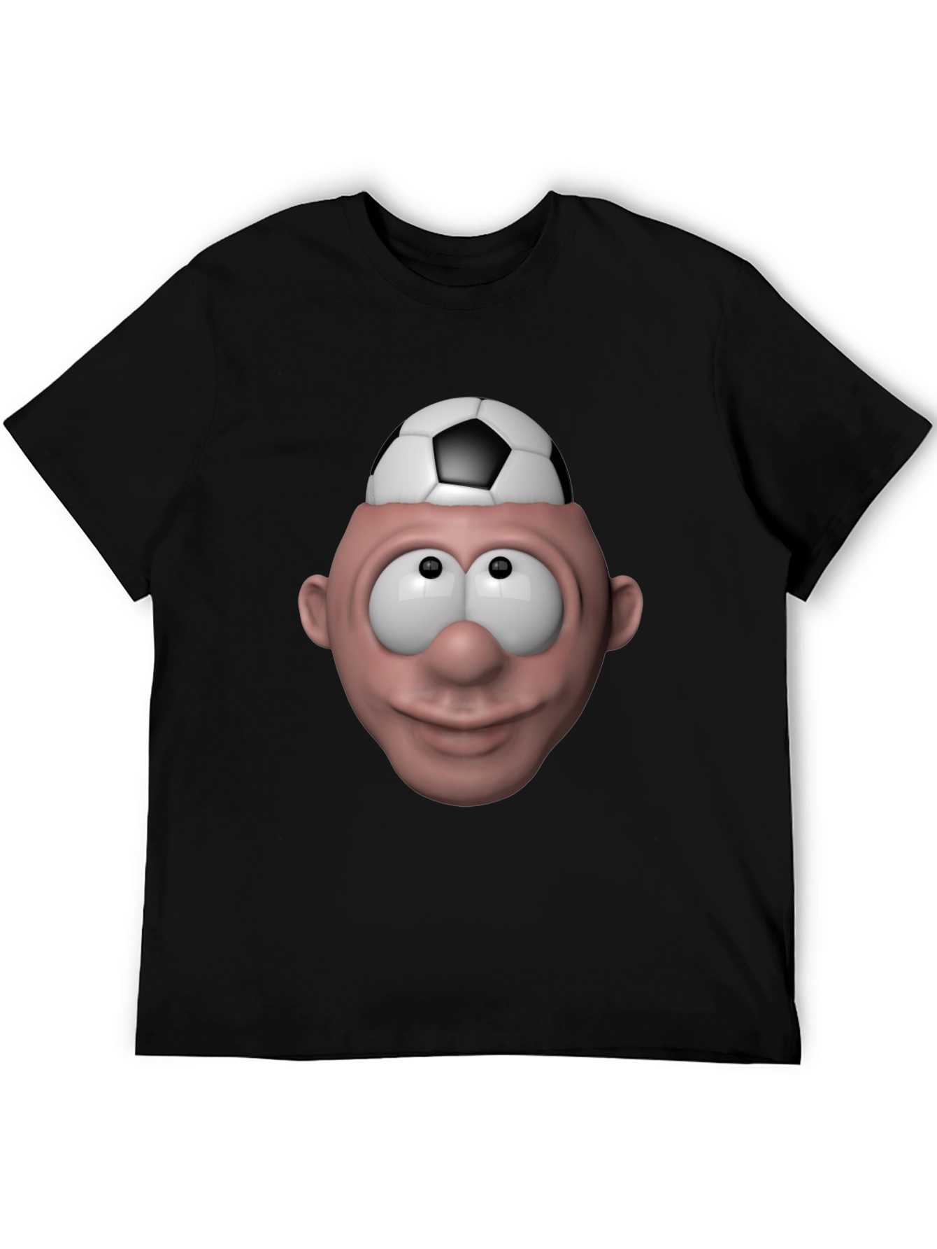 Black Soccer Brain T-Shirt - Funny Graphic Tee view 5