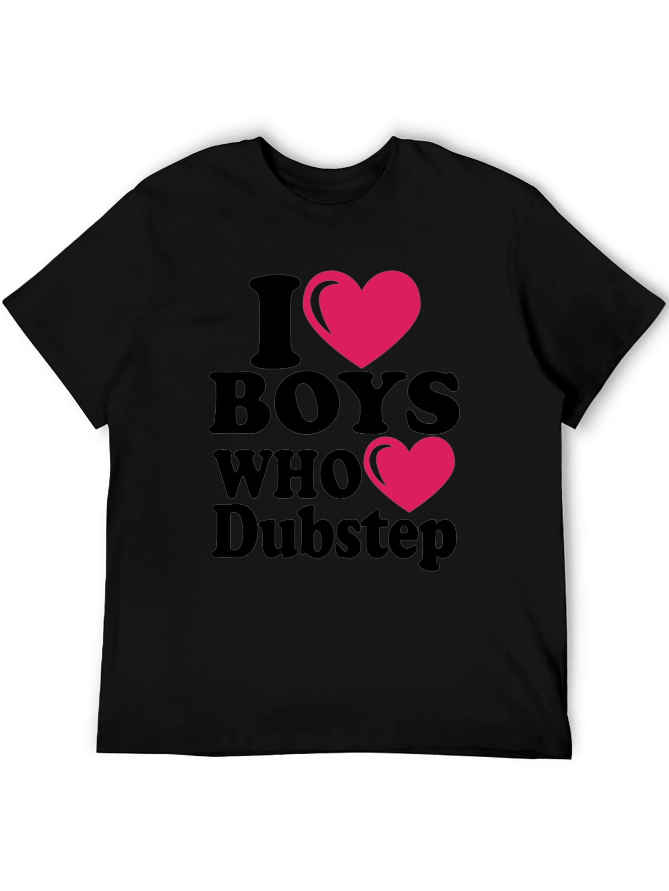 Black I Heart Boys Who Dubstep Black T-Shirt view 5