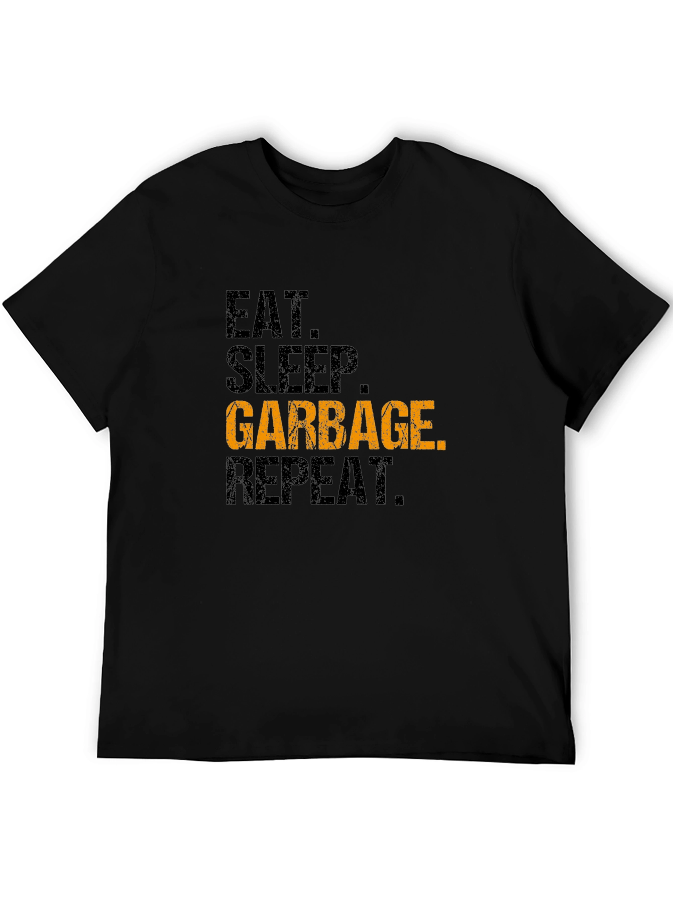 Black Eat Sleep Garbage Repeat Black Graphic Tee view 5