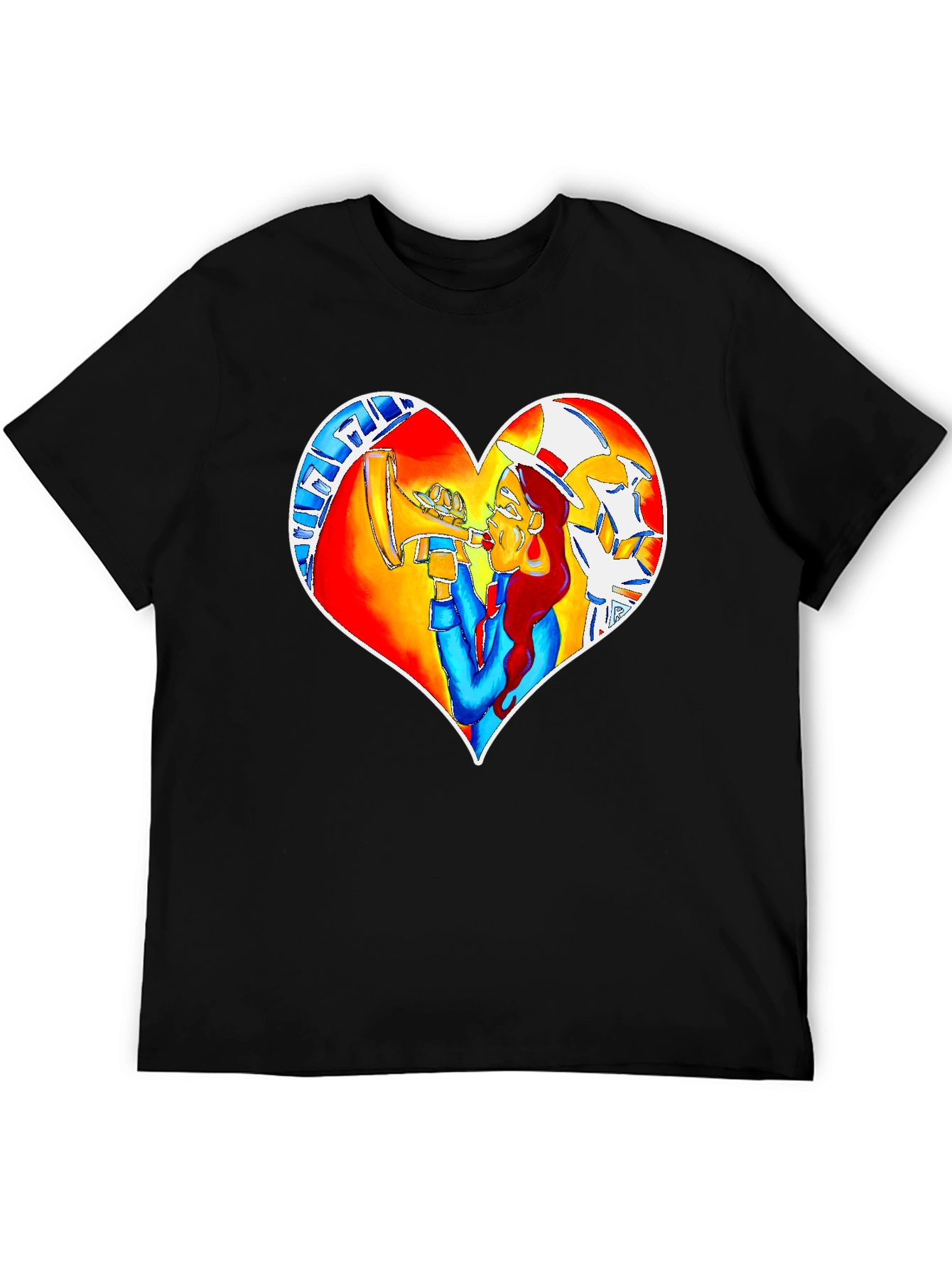 Black Heart Graphic Black Crew Neck Tee view 5