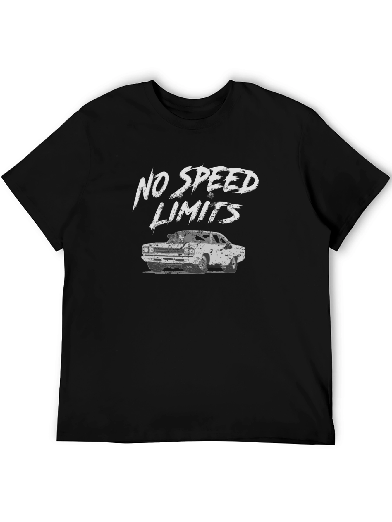 Black No Speed Limits Car Graphic T-Shirt view 5