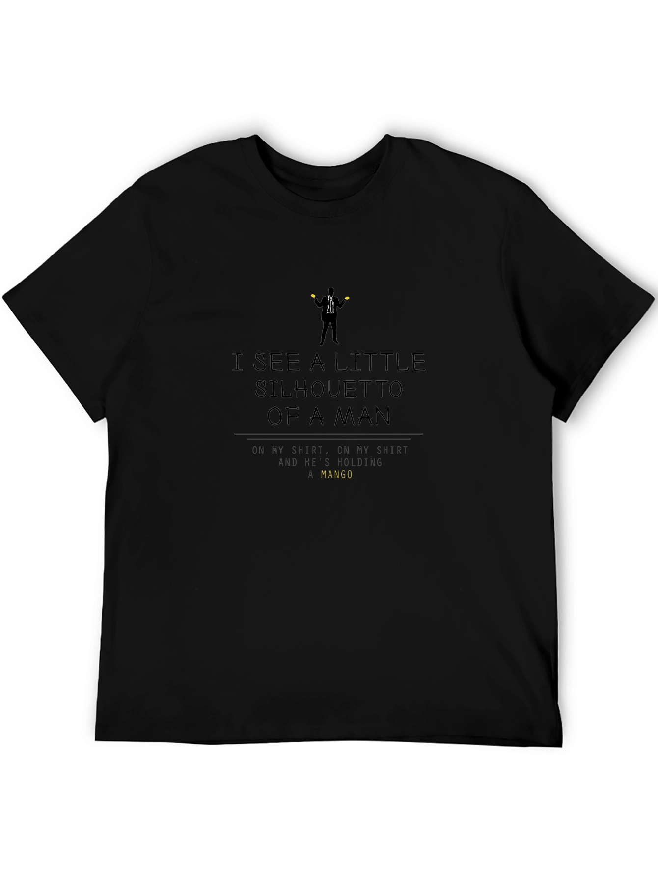 Black Silhouette of a Man Graphic Tee - Cotton Blend Comfort view 5