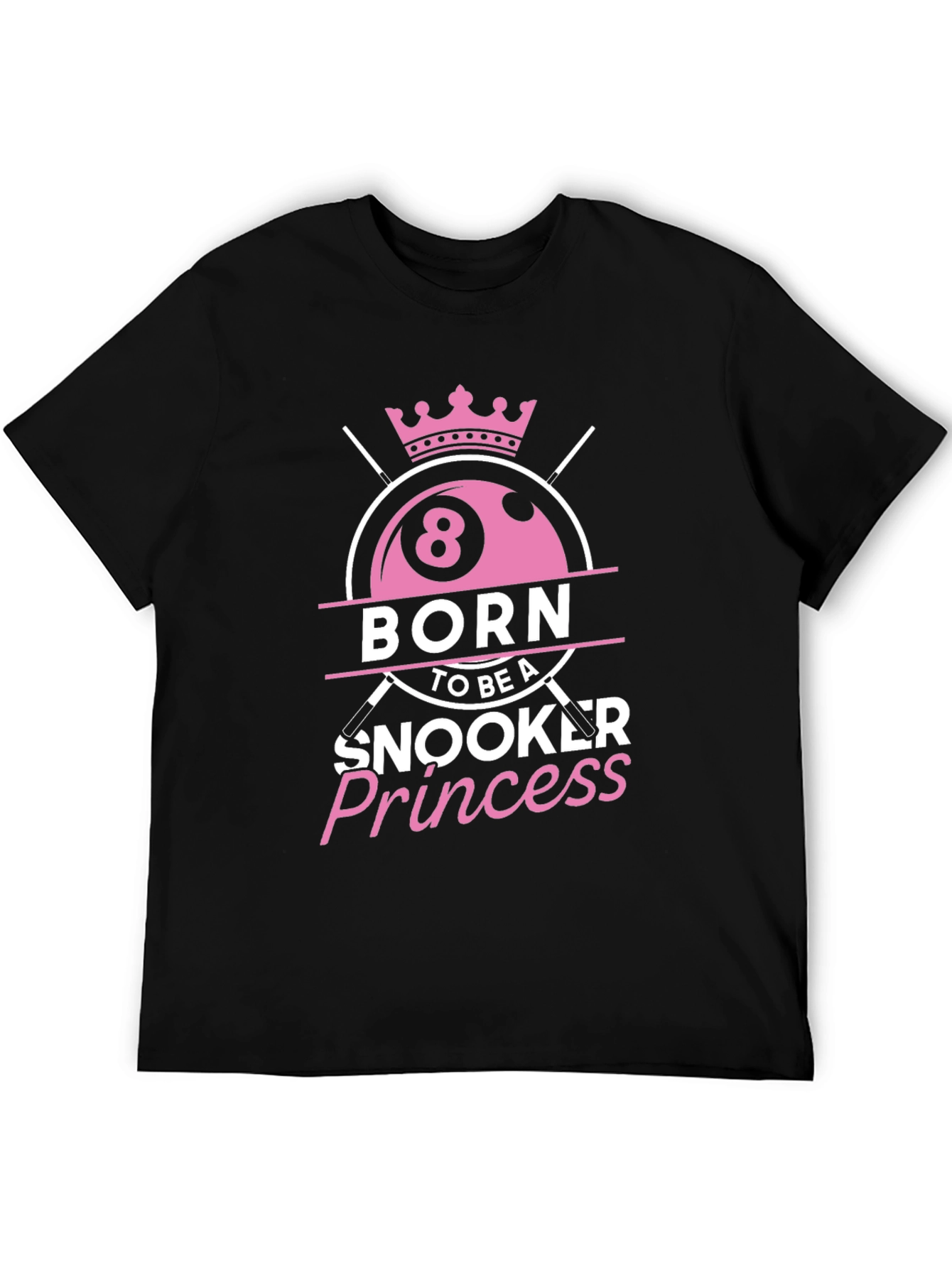 Black Born Snooker Princess Tee - Billiards Lover T-Shirt view 5