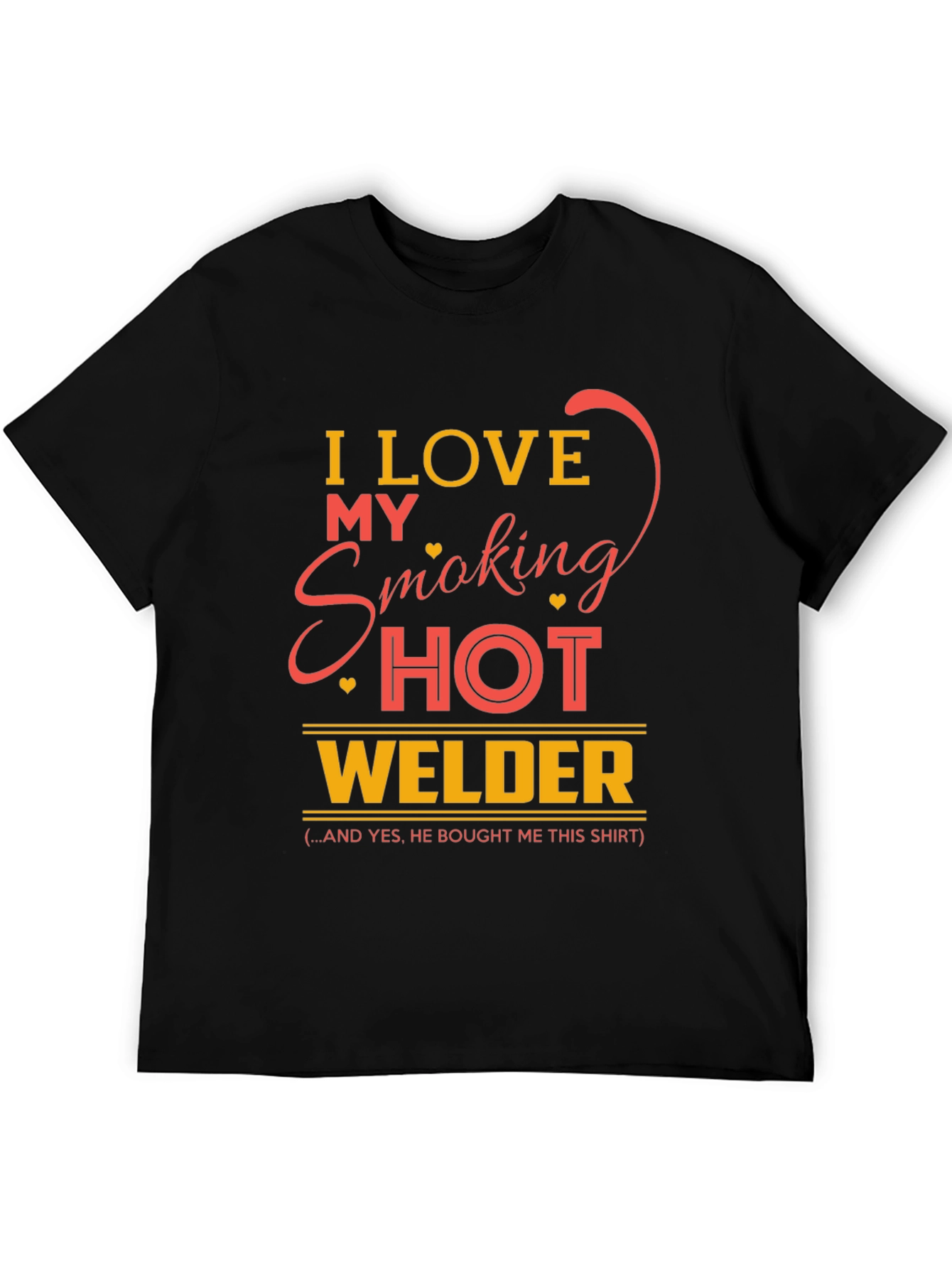 Black I Love My Smoking Hot Welder Graphic T-Shirt view 5
