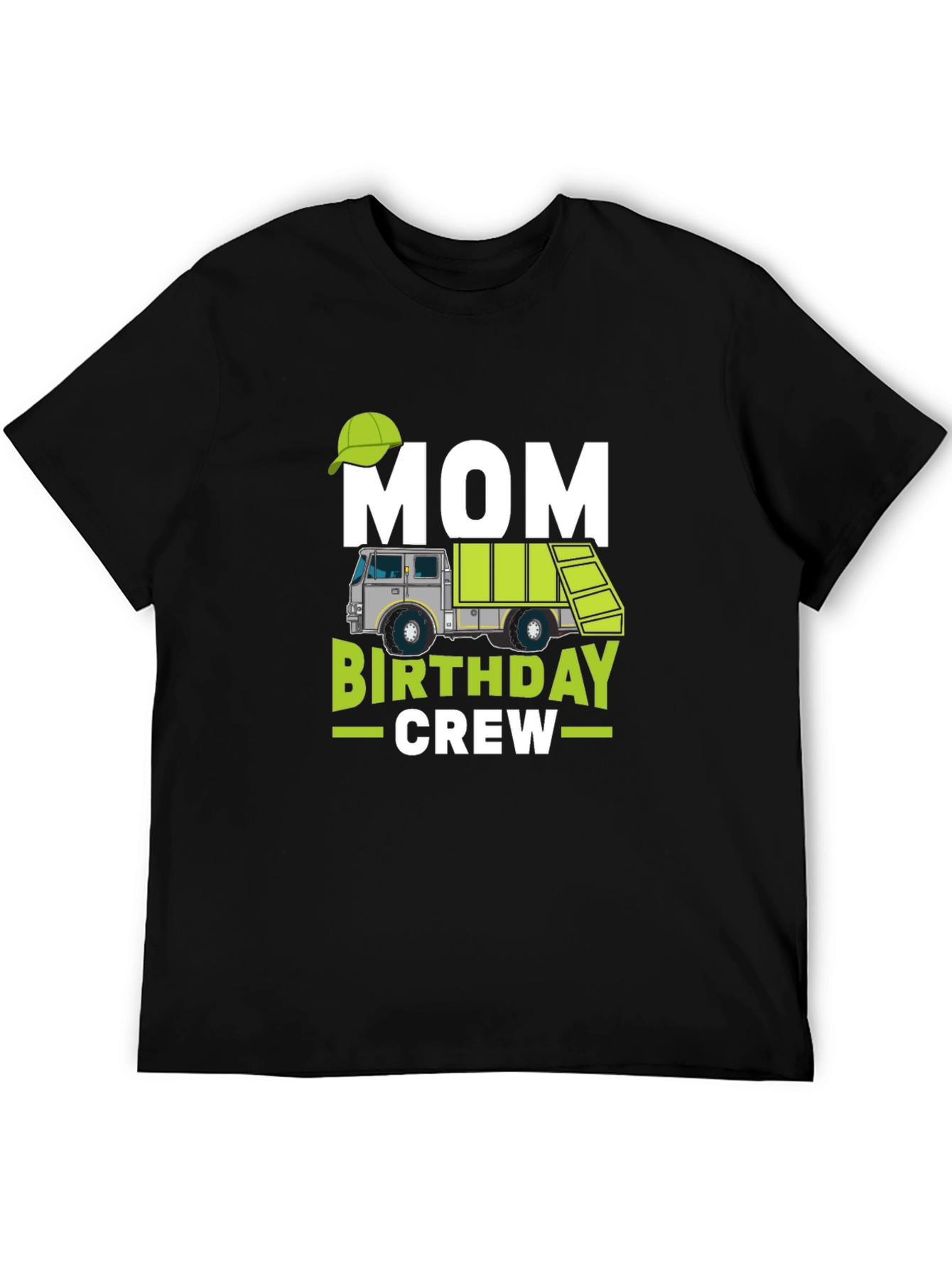 Black Mom Birthday Crew Garbage Truck T-Shirt view 5