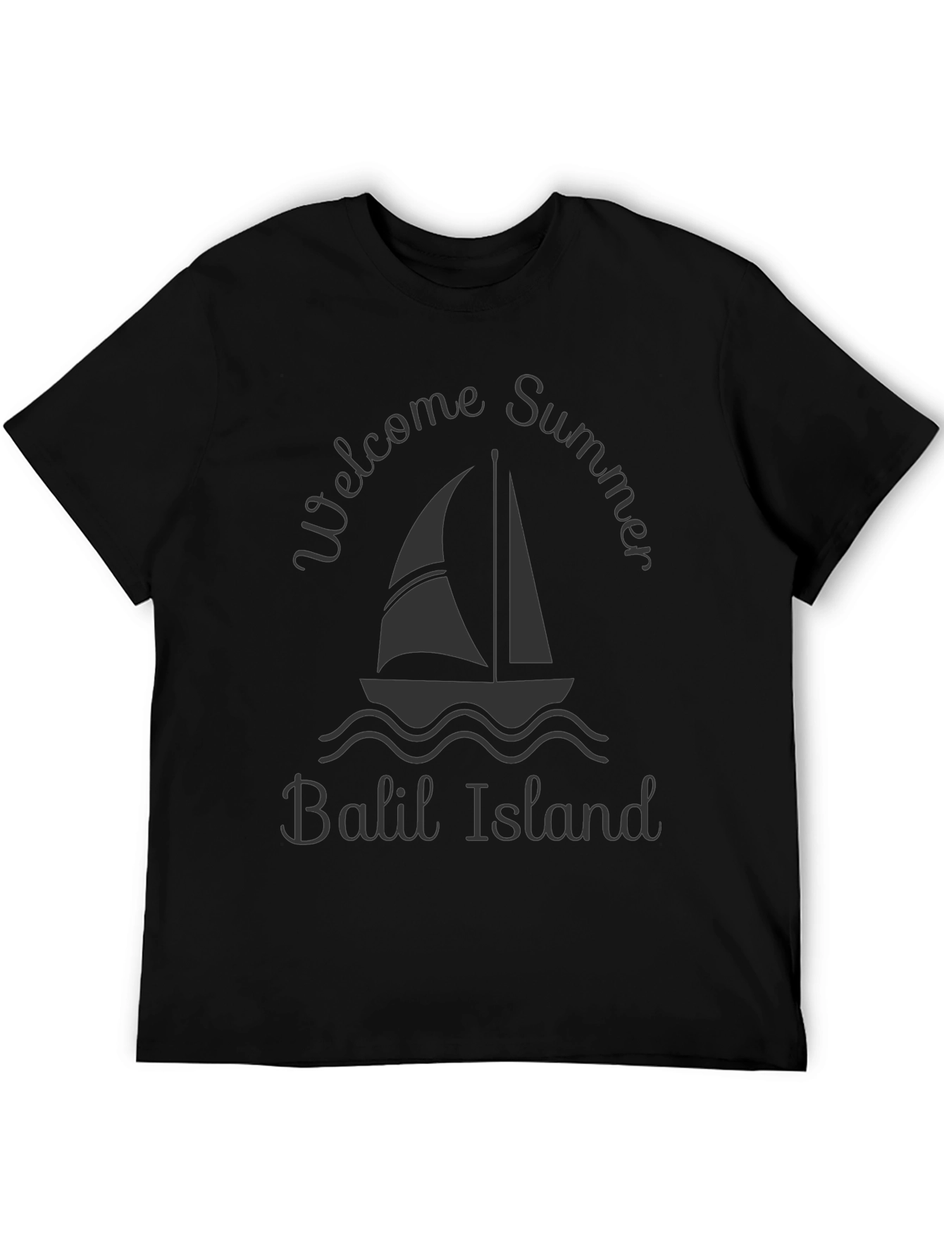 Black Welcome Summer Balil Island Graphic Tee view 5