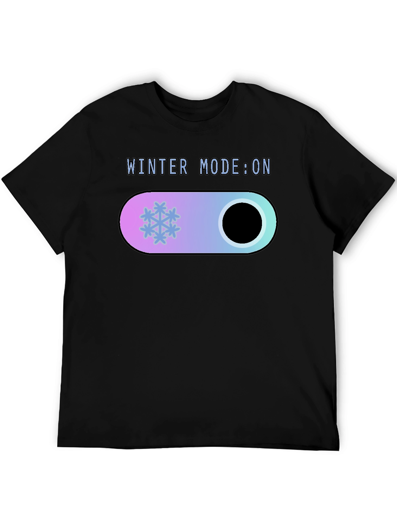 Black Winter Mode On Black T-Shirt view 5