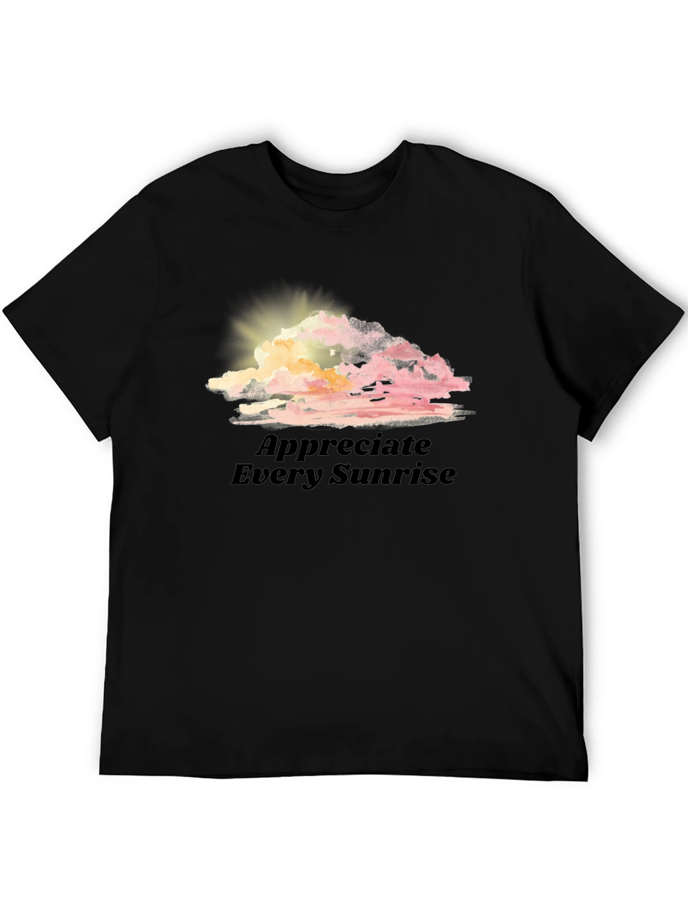Black Sunrise Cloud Graphic Tee - Appreciate Every Sunrise view 5