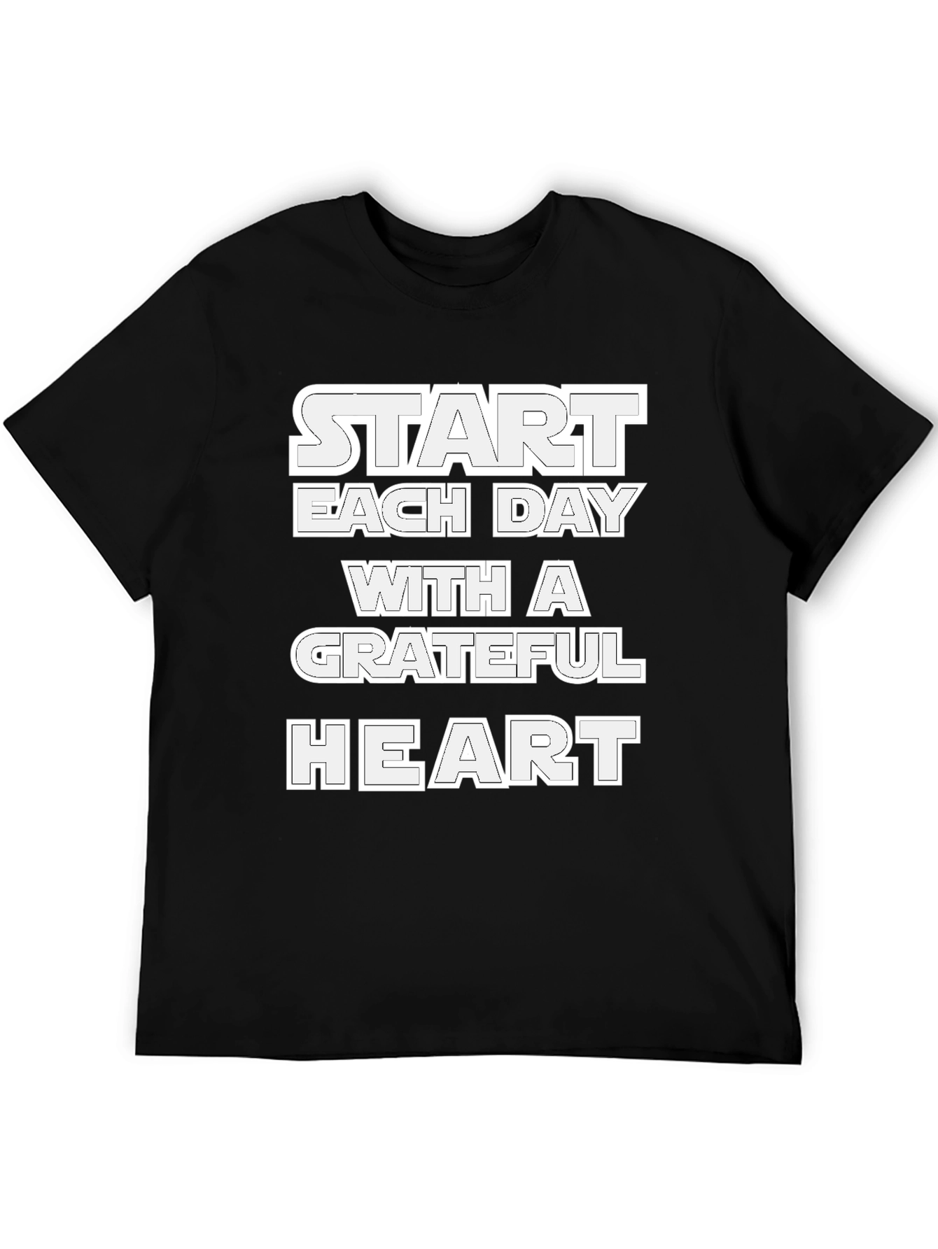 Black Grateful Heart Black Graphic T-Shirt view 5