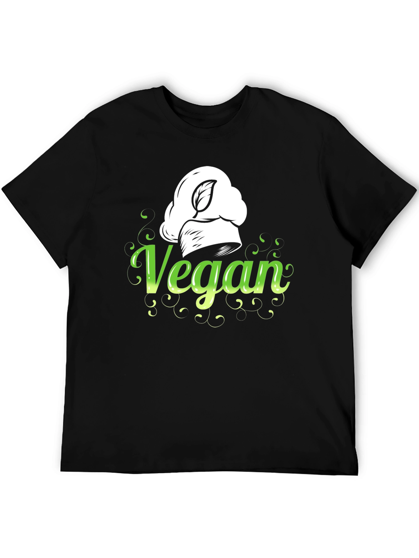 Black Vegan Chef Hat Graphic Tee - Stylish & Comfortable view 5