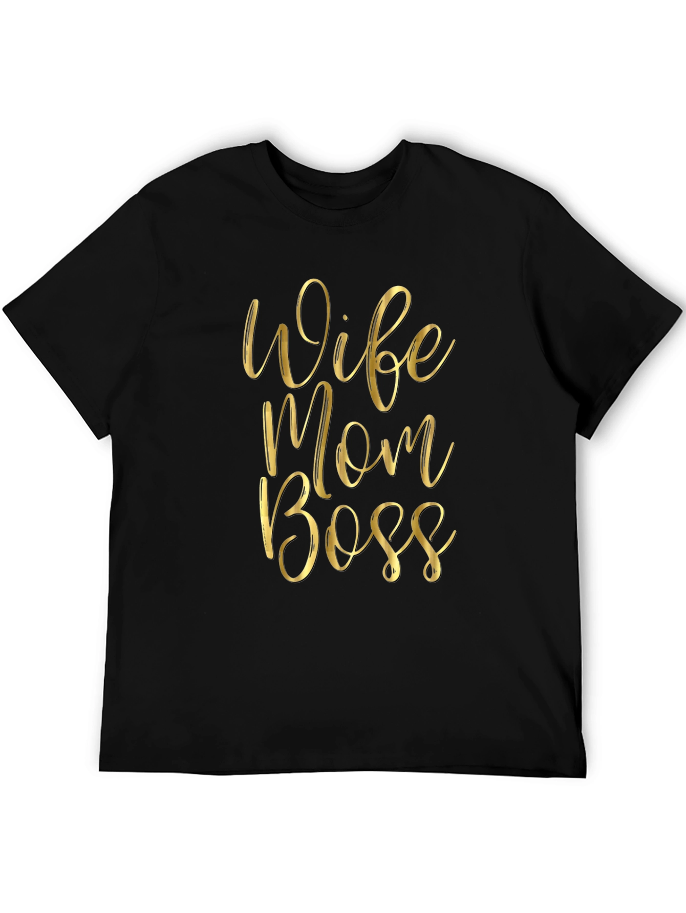 Black Wife Mom Boss Black Graphic Tee view 5