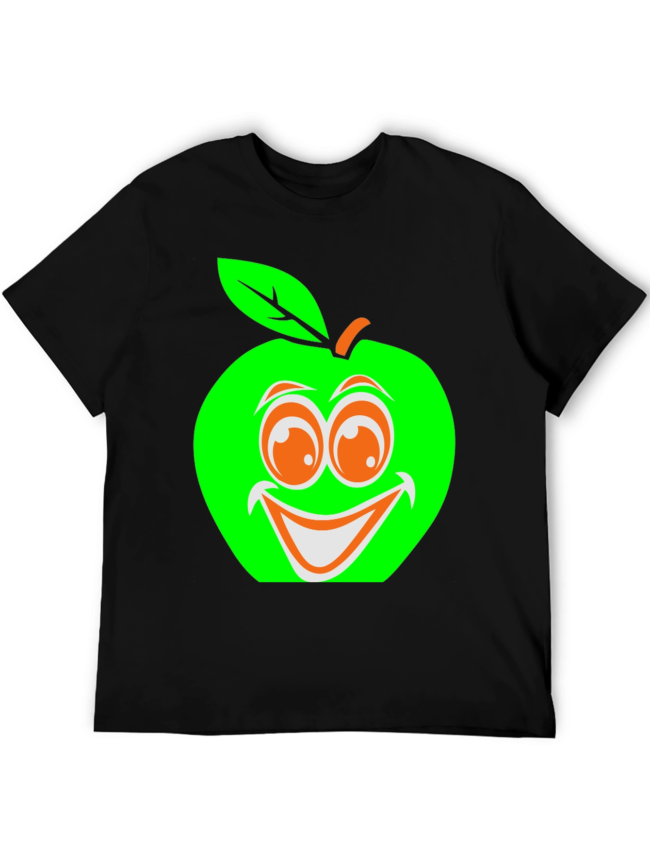 Black Funny Apple Graphic T-Shirt view 5