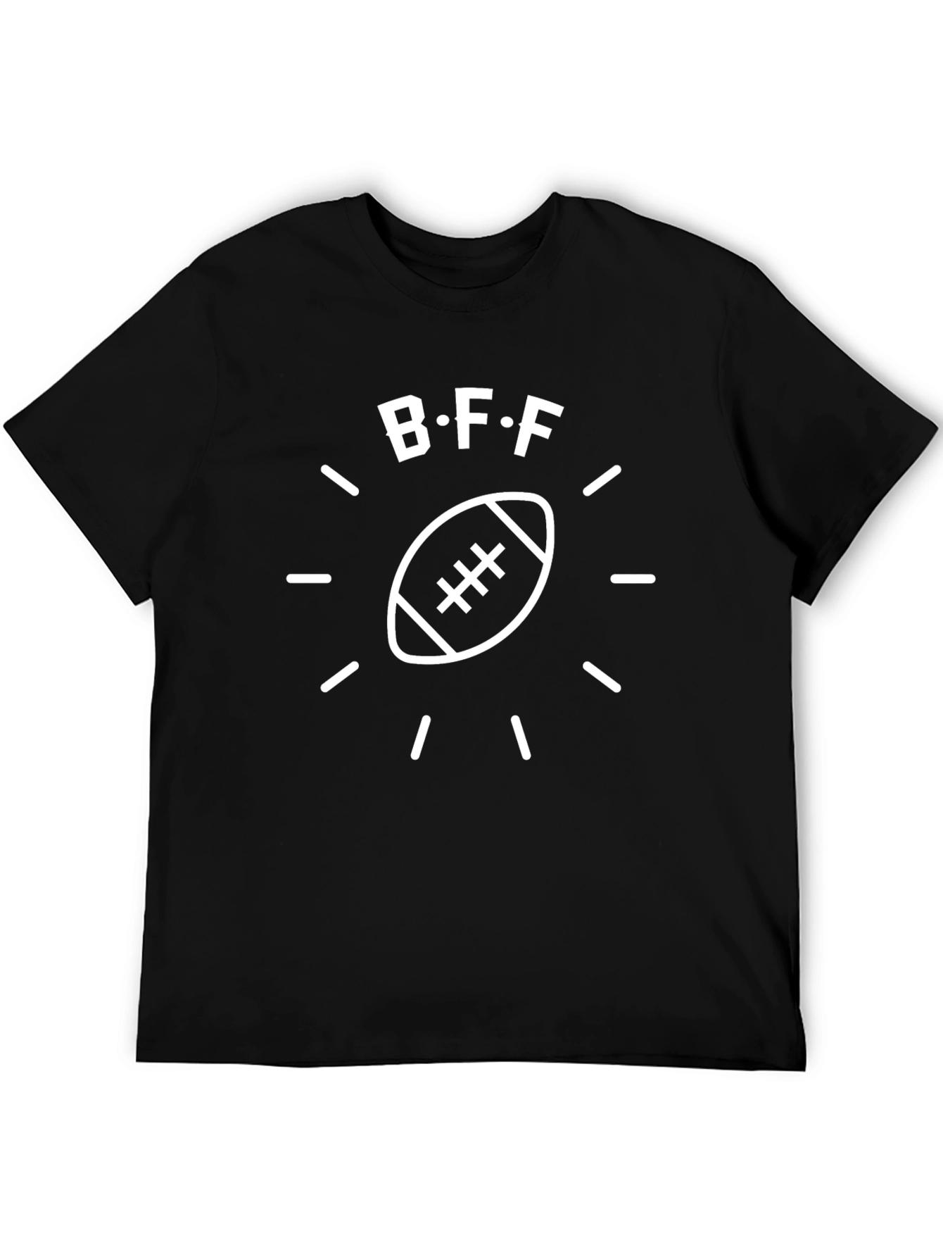 Black BFF Football Graphic Tee - Best Friends Forever T-Shirt view 5