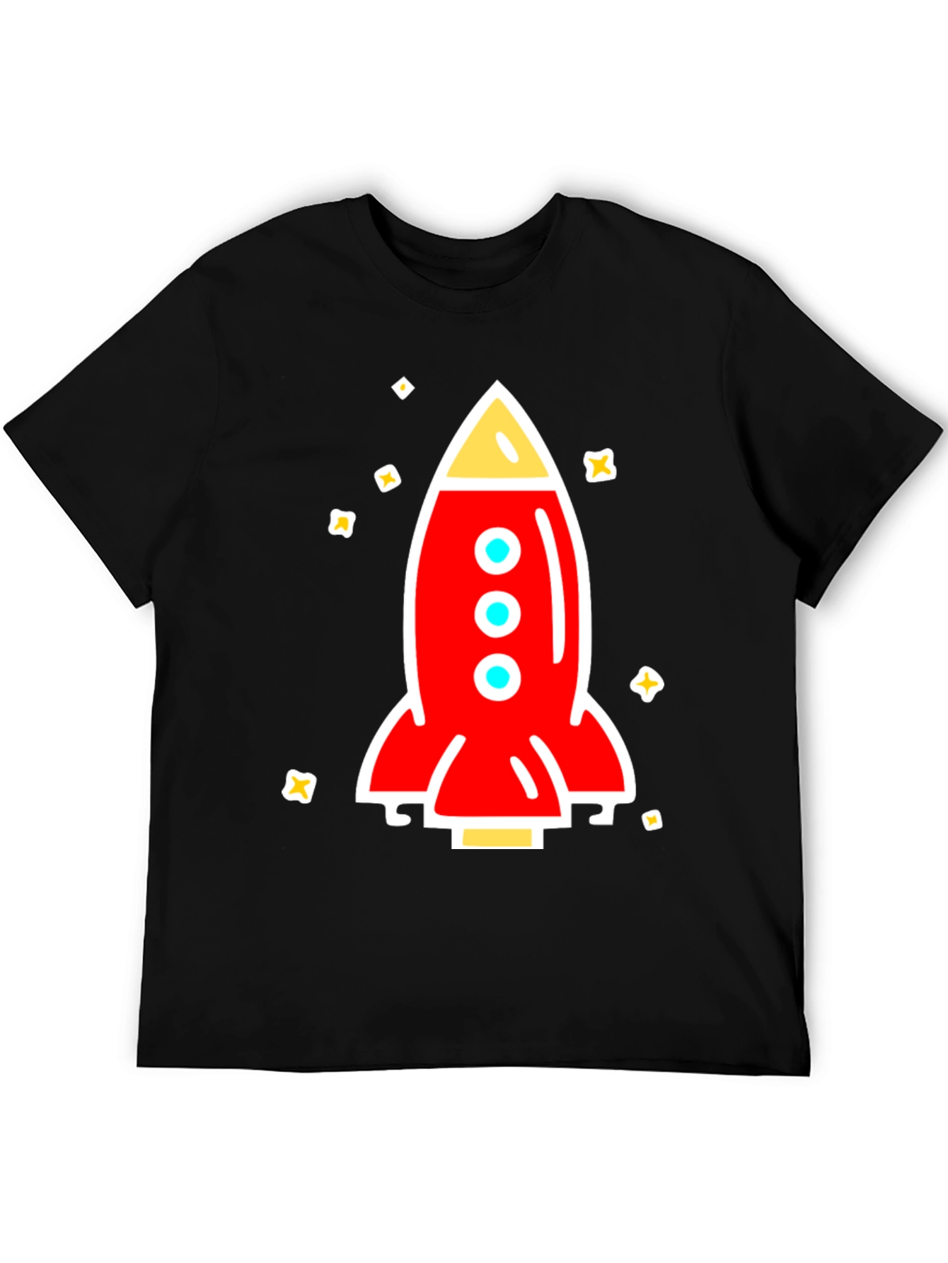 Black Rocket Graphic Tee - Space Adventure Shirt view 5