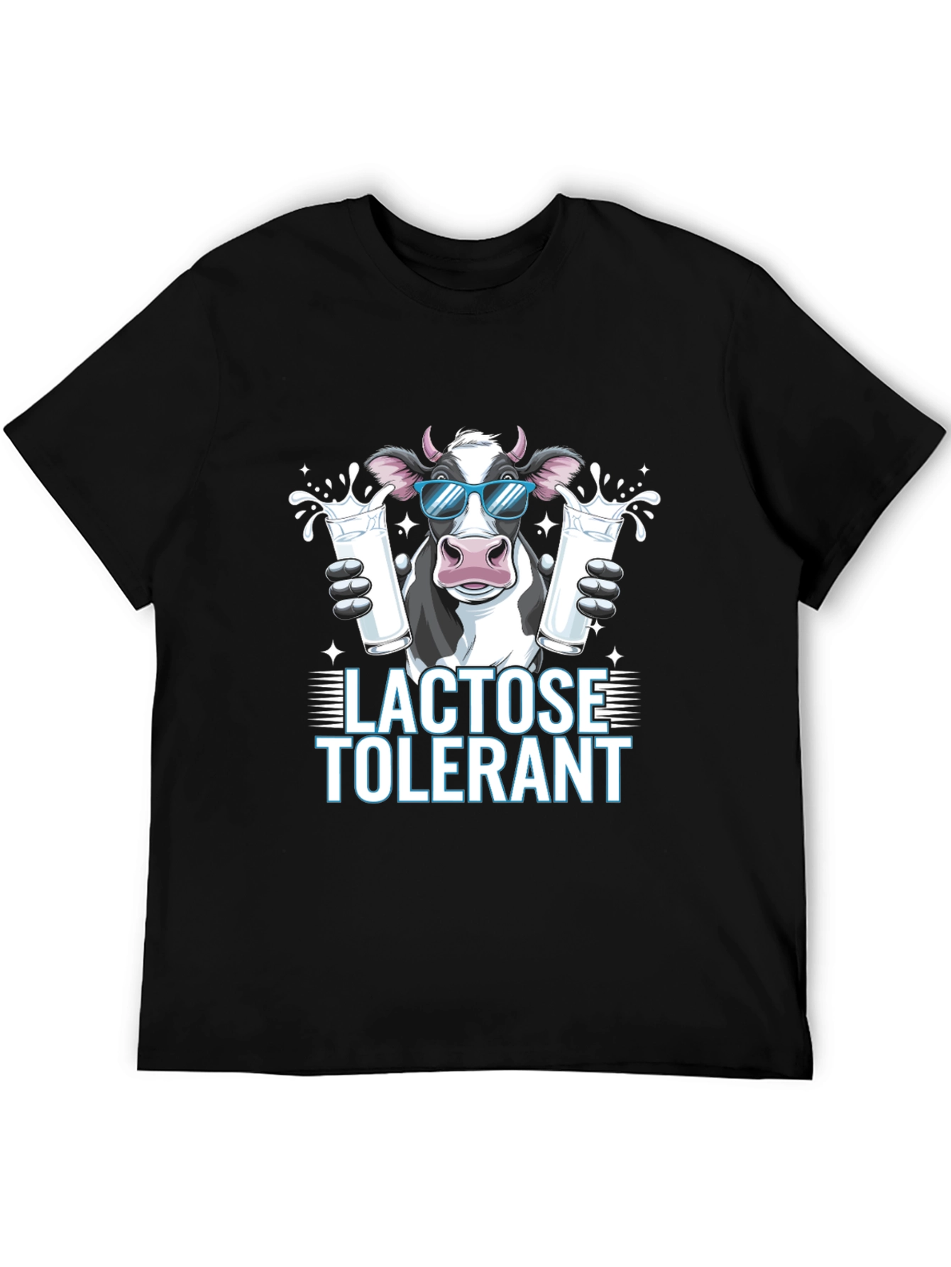 Black Lactose Tolerant Cow Graphic Tee view 5
