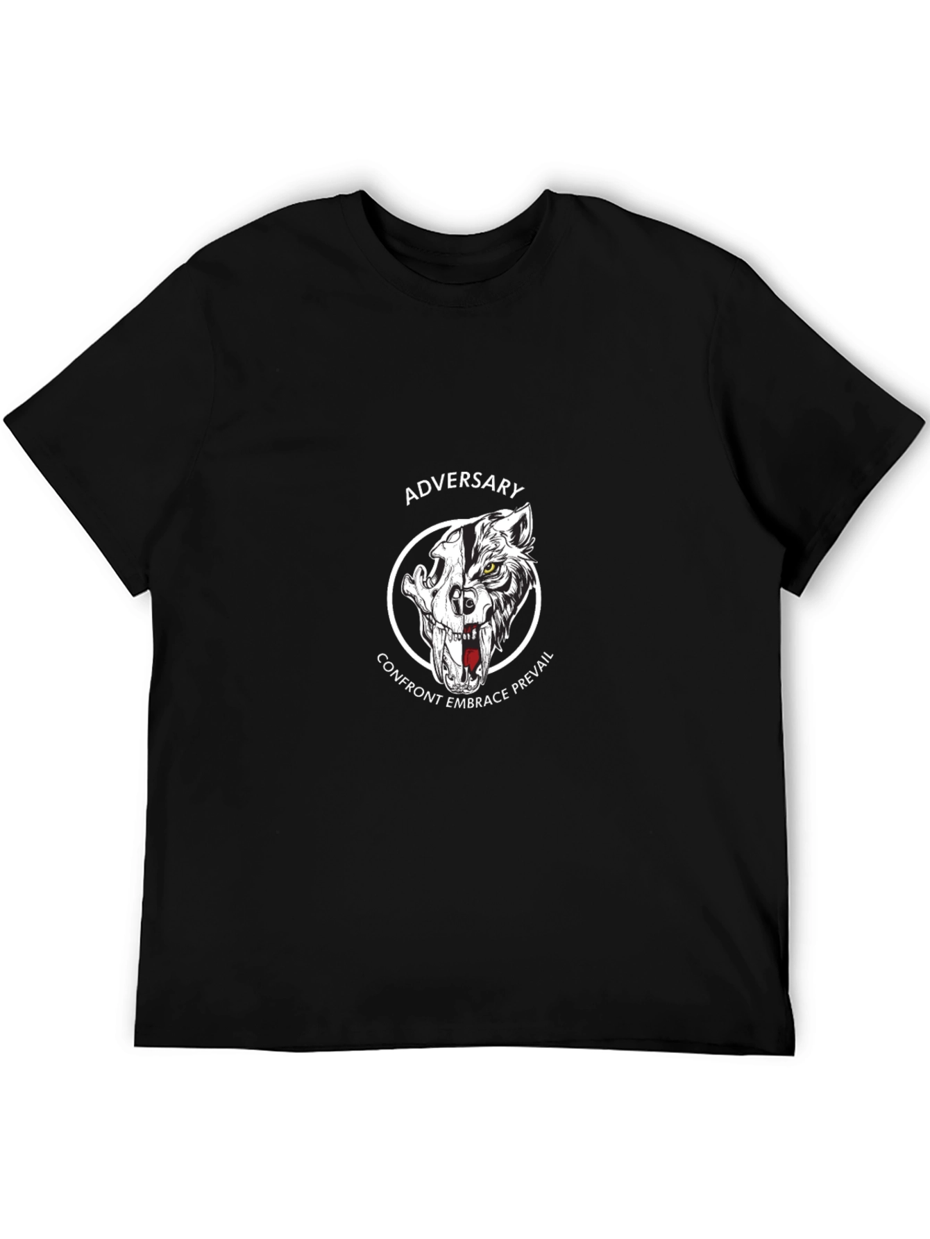 Black Adversary Wolf Graphic Print Black T-Shirt view 5