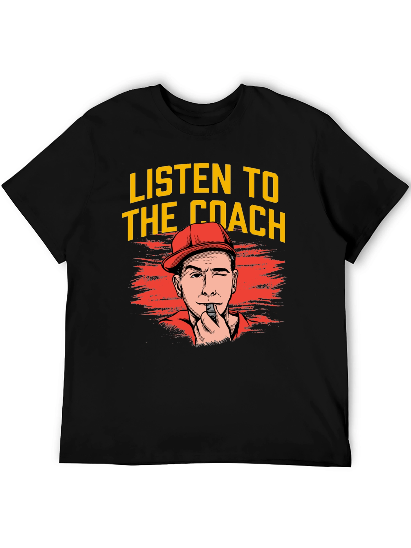 Black Listen To The Coach T-Shirt Funny Cartoon Tee view 5